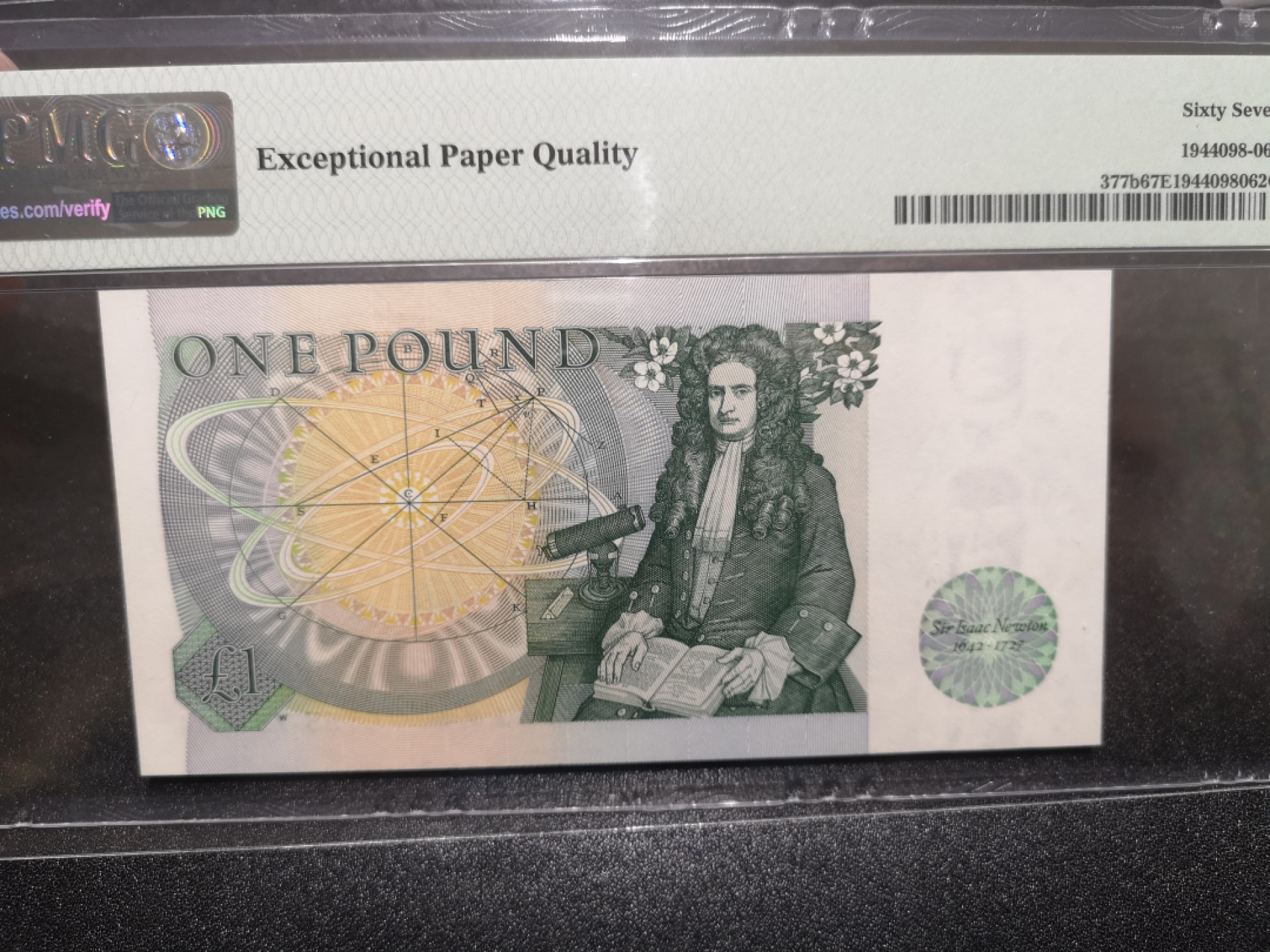 《外钞收藏家》第一百五十二期拍卖（本期98件） 英国D序列1镑 PMG67