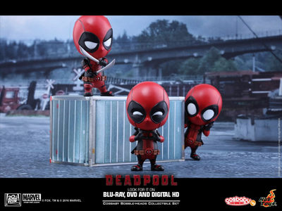 零元拍：Hot Toys ：《死侍》COSBABY系列 摇头公仔，COSB246: 惊讶版+心型手势版+战斗姿态版 套装全新未拆。 - 零元拍：Hot Toys ：《死侍》COSBABY系列 摇头公仔，COSB246: 惊讶版+心型手势版+战斗姿态版 套装全新未拆。