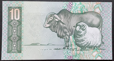 小福收藏团购第57期 南非 1978-93年 10兰特 绵羊牛 非洲精美纸币
