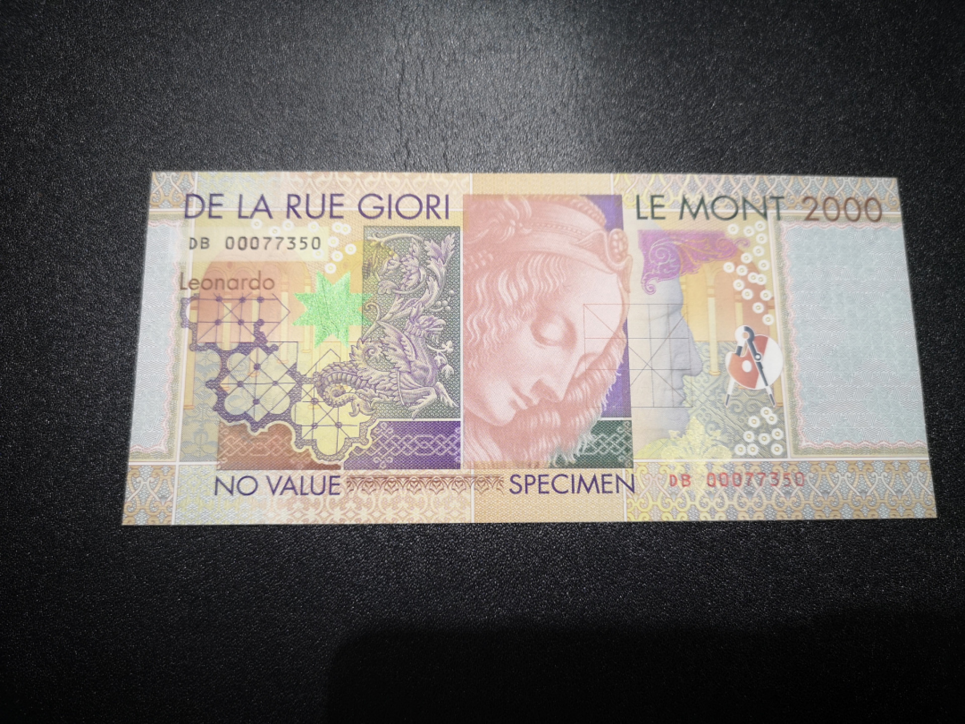 《外钞收藏家》第一百五十三期拍卖（本期94件） 德纳罗测试钞1张 全新UNC