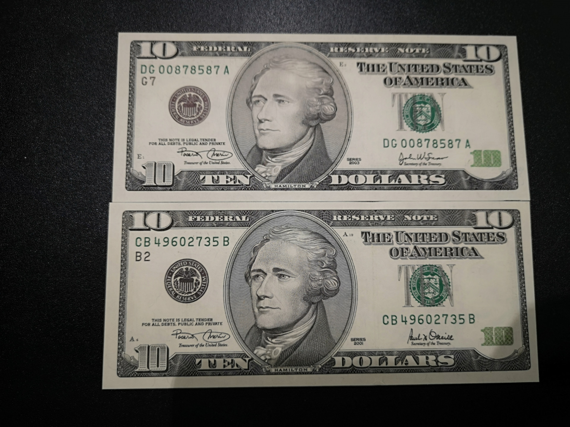 《外钞收藏家》第一百五十三期拍卖（本期94件） 大头10美元 两个年份 全新UNC