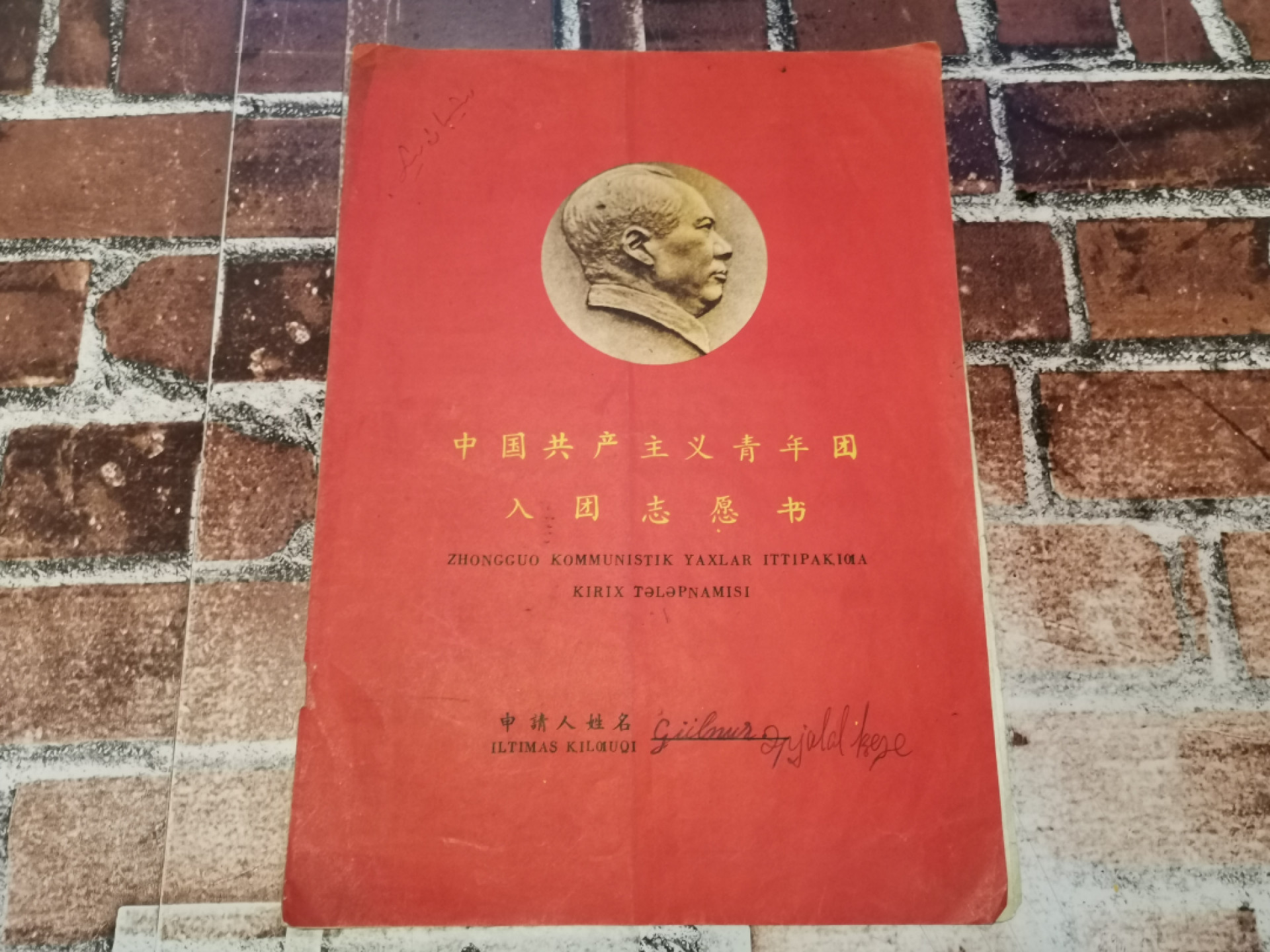纸品专场拍卖第13期 新疆入团志愿书1978年新维文书写