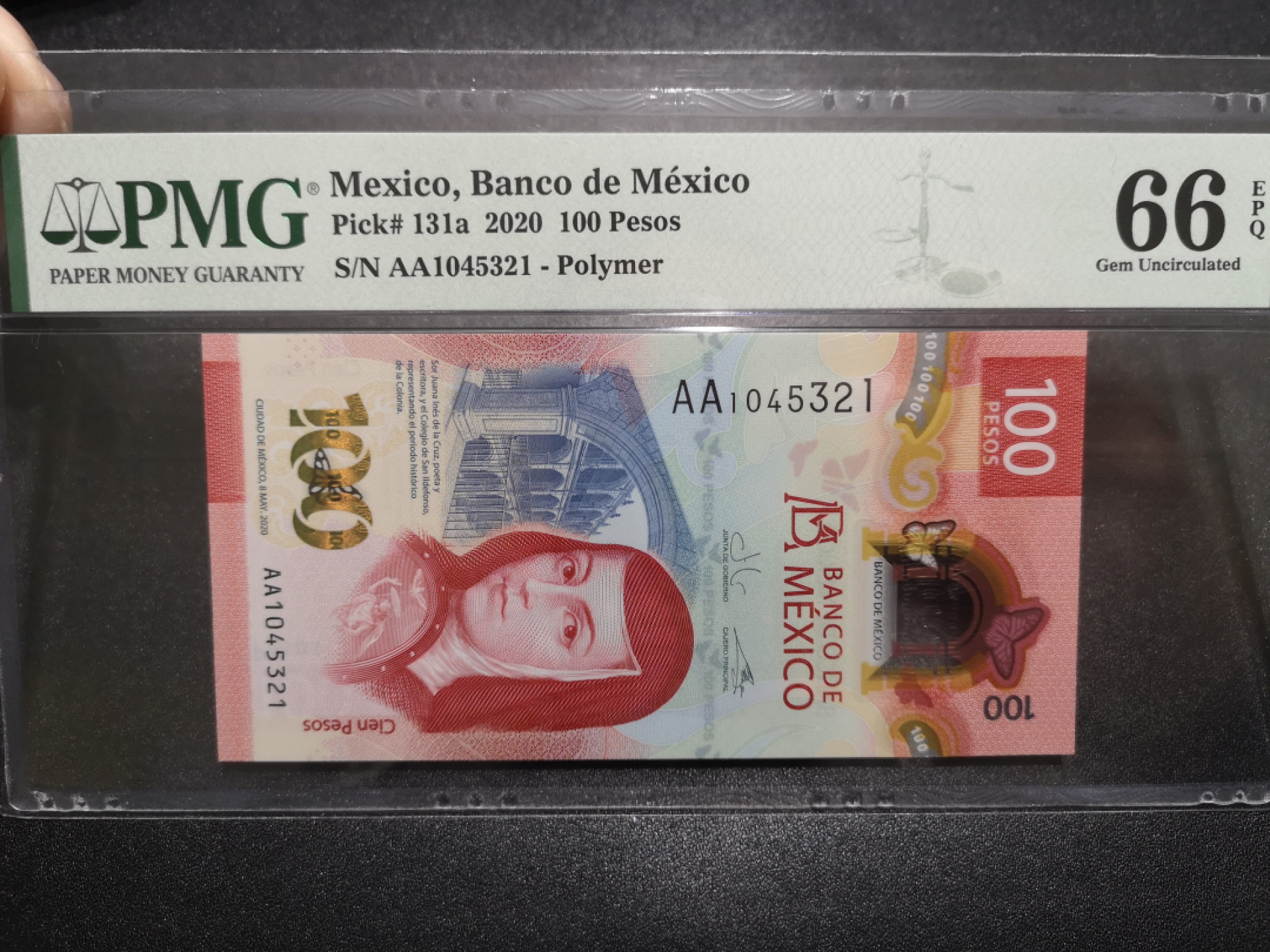 《外钞收藏家》第一百五十三期拍卖（本期94件） 2020年墨西哥100 PMG66 AA冠 