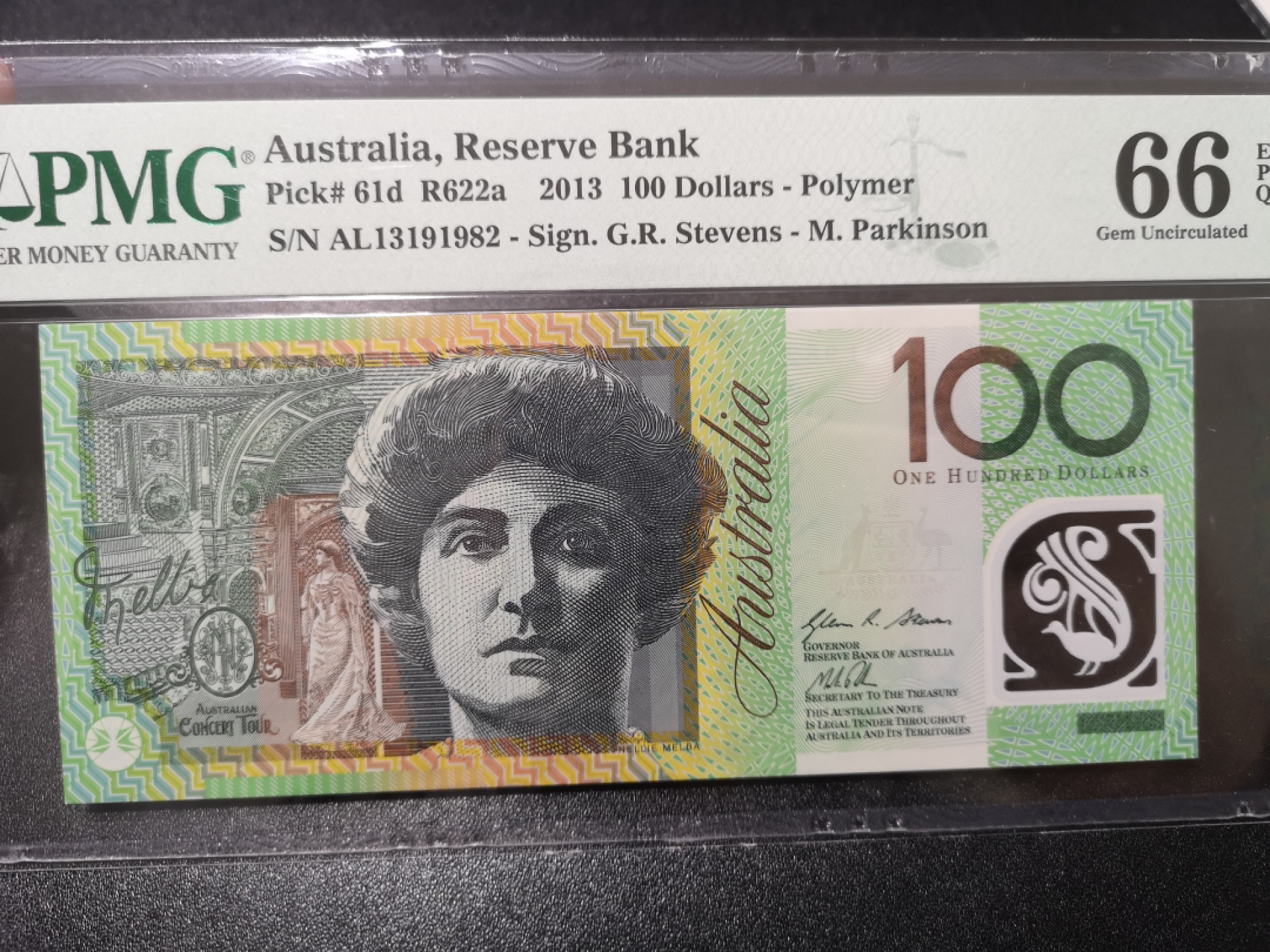 《外钞收藏家》第一百五十三期拍卖（本期94件） 2013年澳大利亚100刀 PMG66 无47