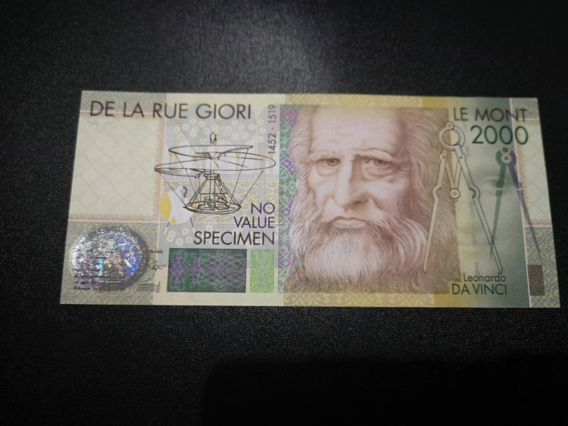 《外钞收藏家》第一百五十三期拍卖（本期94件） 德纳罗测试钞1张 全新UNC