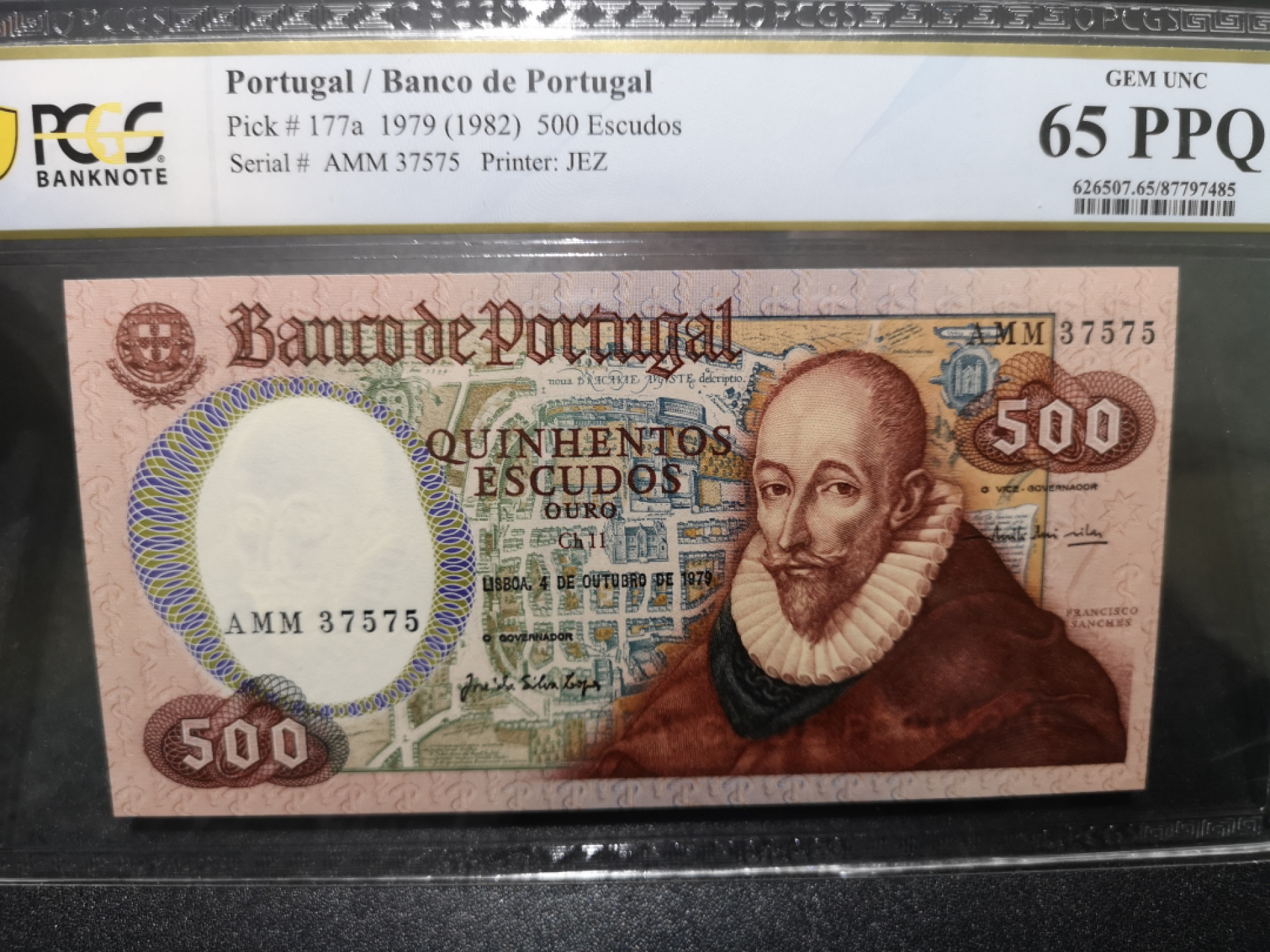 《外钞收藏家》第一百五十三期拍卖（本期94件） 1979年葡萄牙500 PCGS65