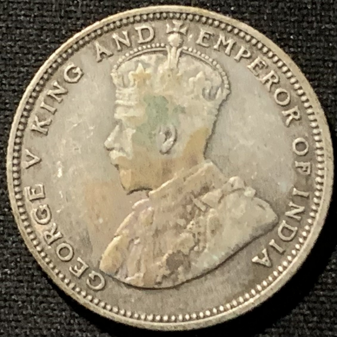 紫瑗钱币——第157期拍卖 海峡殖民地 1927年 乔治五世 20分 5.3克 0.6银