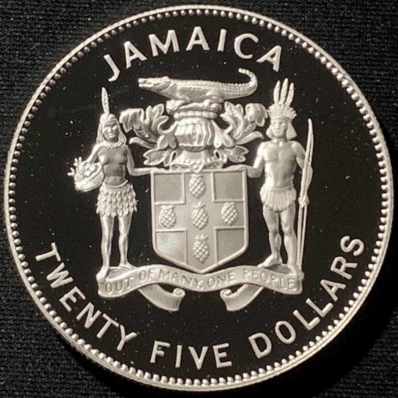 紫瑗钱币——第162期拍卖 牙买加 1995年 联合国成立50周年 25元 28.28克 0.925银 精制