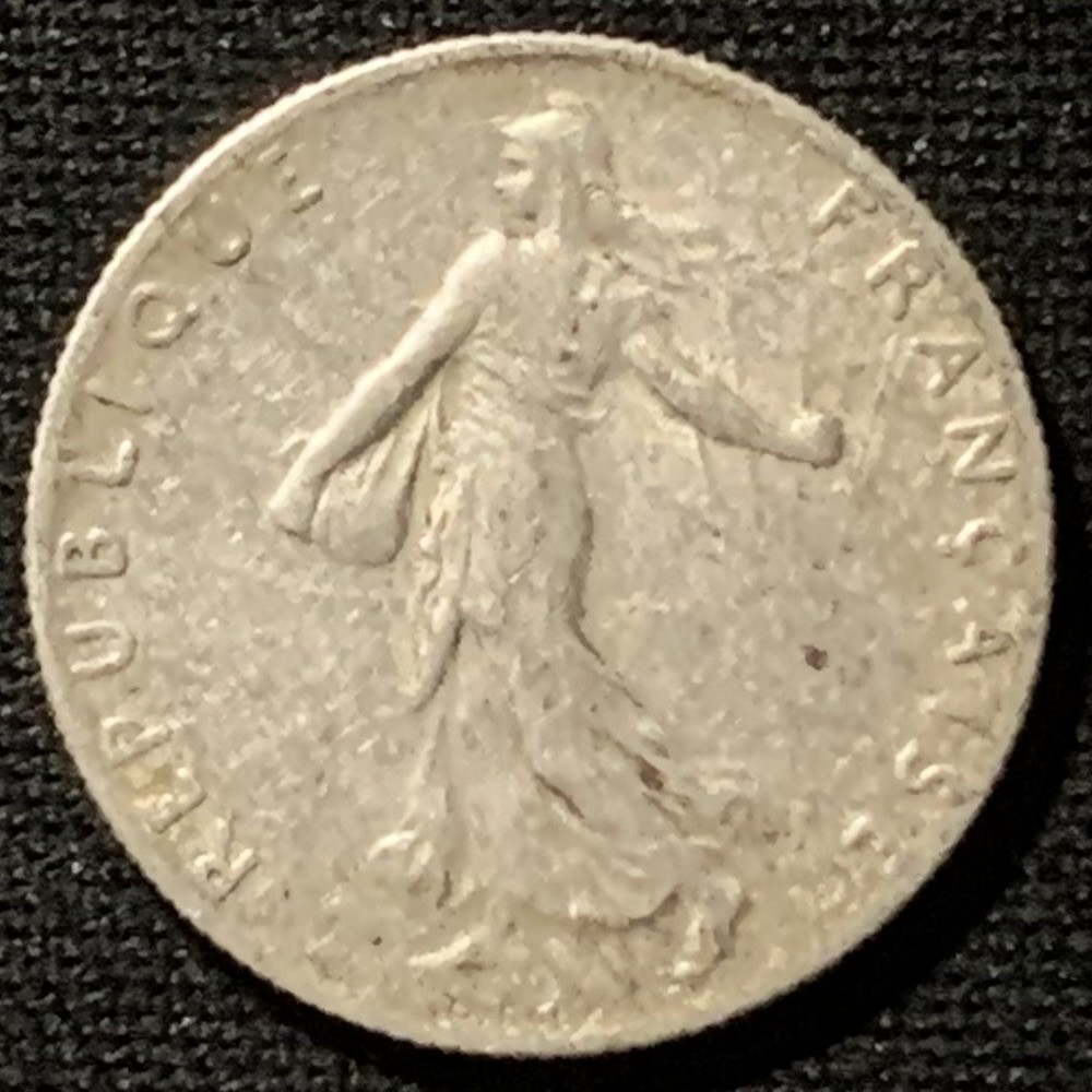 紫瑗钱币——第157期拍卖 法国 1918年 播种女神 50分 2.5克 0.835银