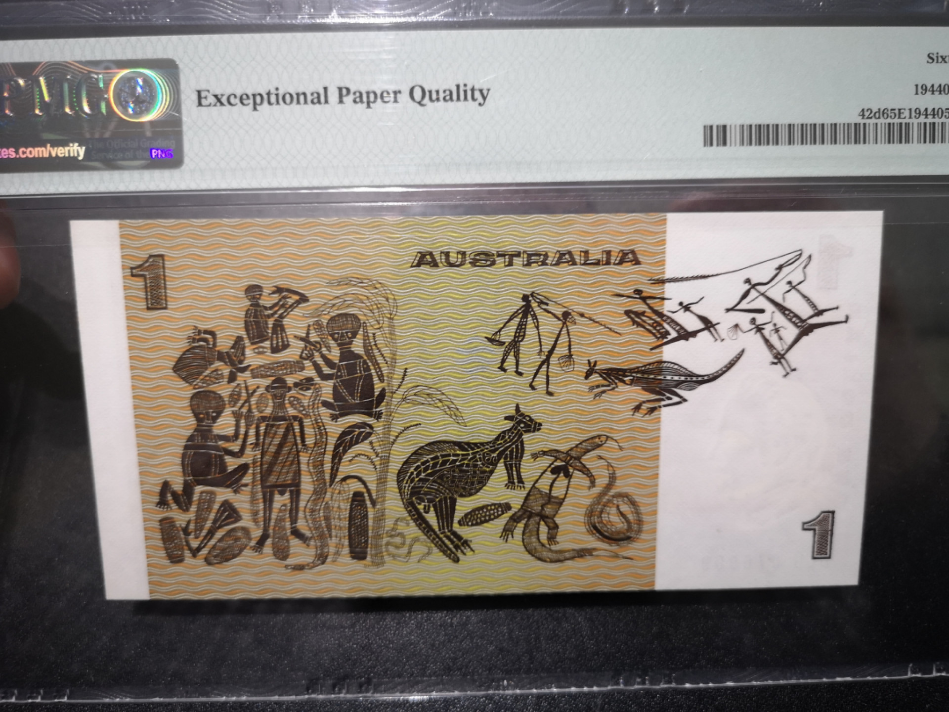 《外钞收藏家》第一百五十三期拍卖（本期94件） 1983年澳大利亚1刀 PMG65