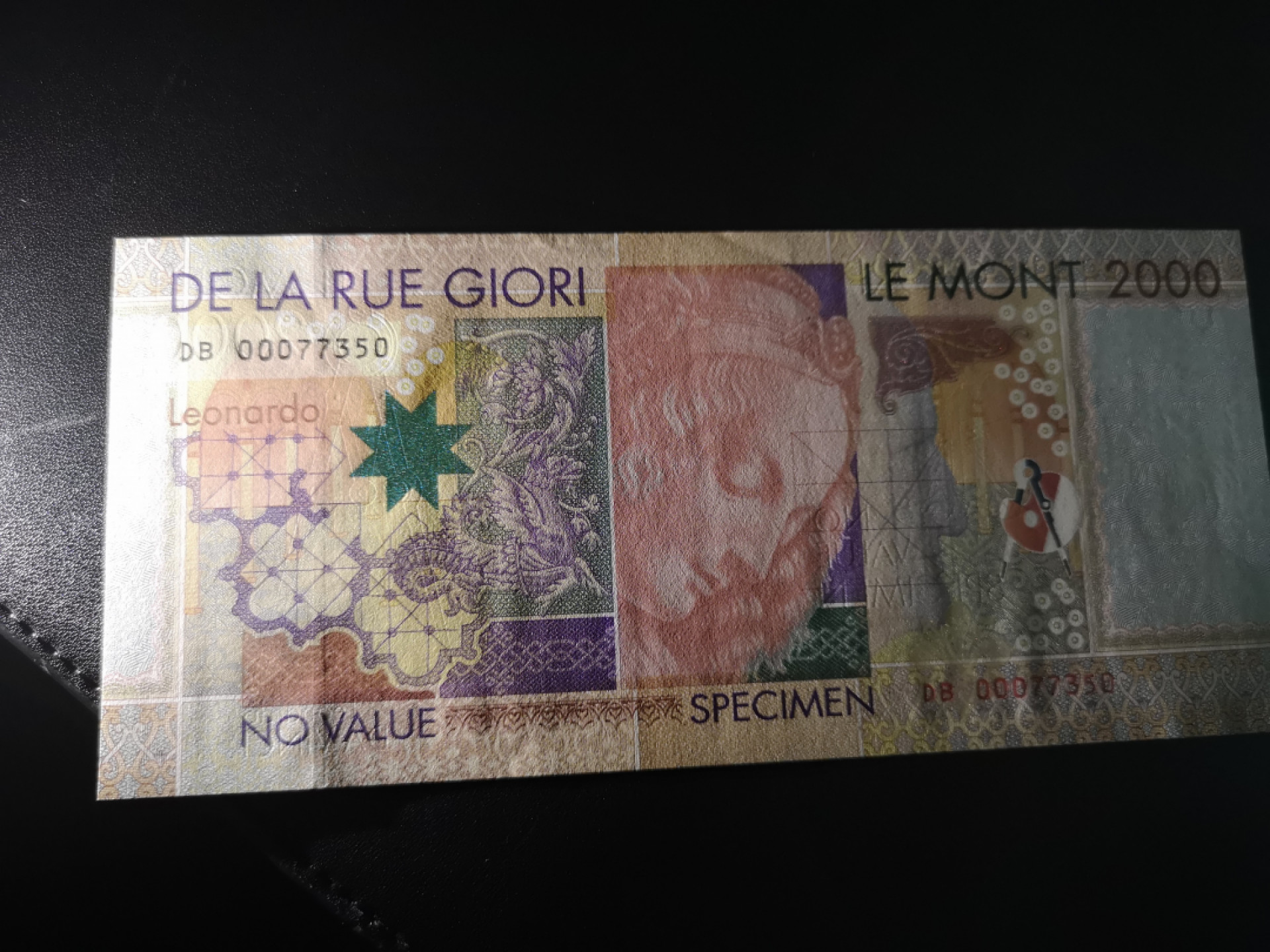 《外钞收藏家》第一百五十三期拍卖（本期94件） 德纳罗测试钞1张 全新UNC