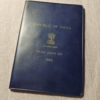 0起1加-纯粹捡漏拍-54场 - 印度1969年官方精制套币-含甘地精制纪念币-缺1枚银币