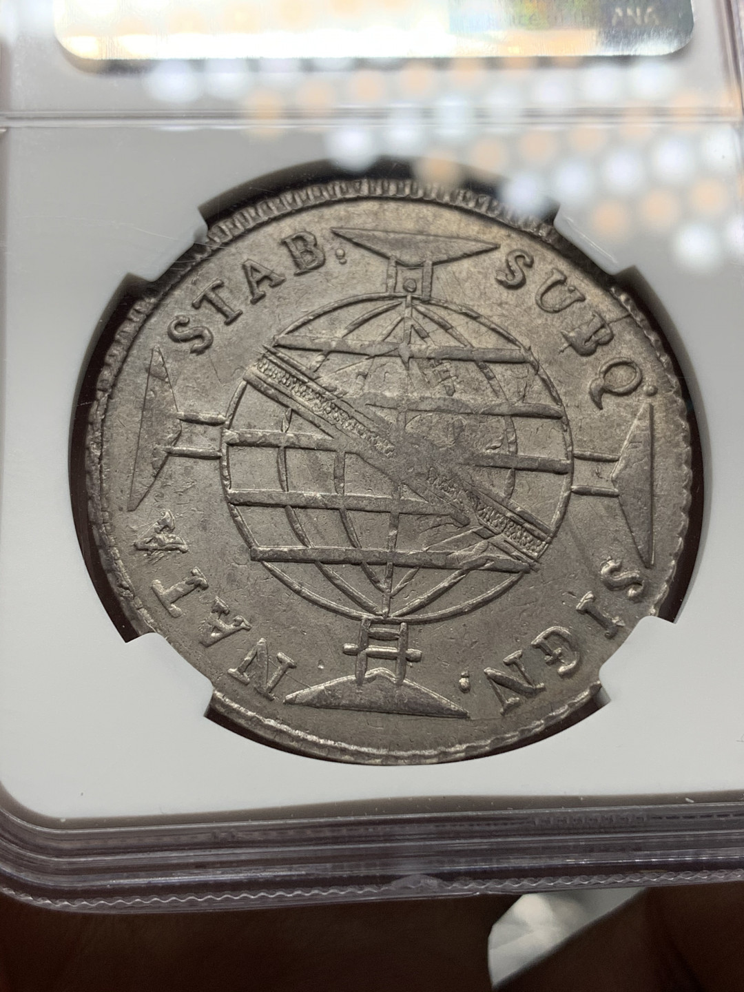 《竞宝斋》钱币微拍-第21场-本周日，周一2场连拍（全场顺丰包邮） NGC-MS62 巴西1816年960R经典欧洲包浆