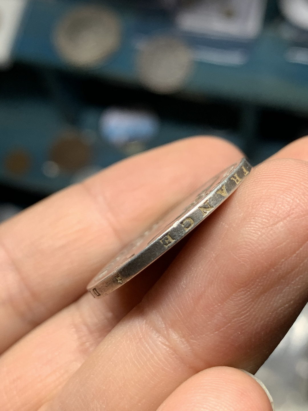 《竞宝斋》钱币微拍-第21场-本周日，周一2场连拍（全场顺丰包邮） 1808年 法国拿破仑一世2法郎银币，很少见的面值，背面国号仍为共和国