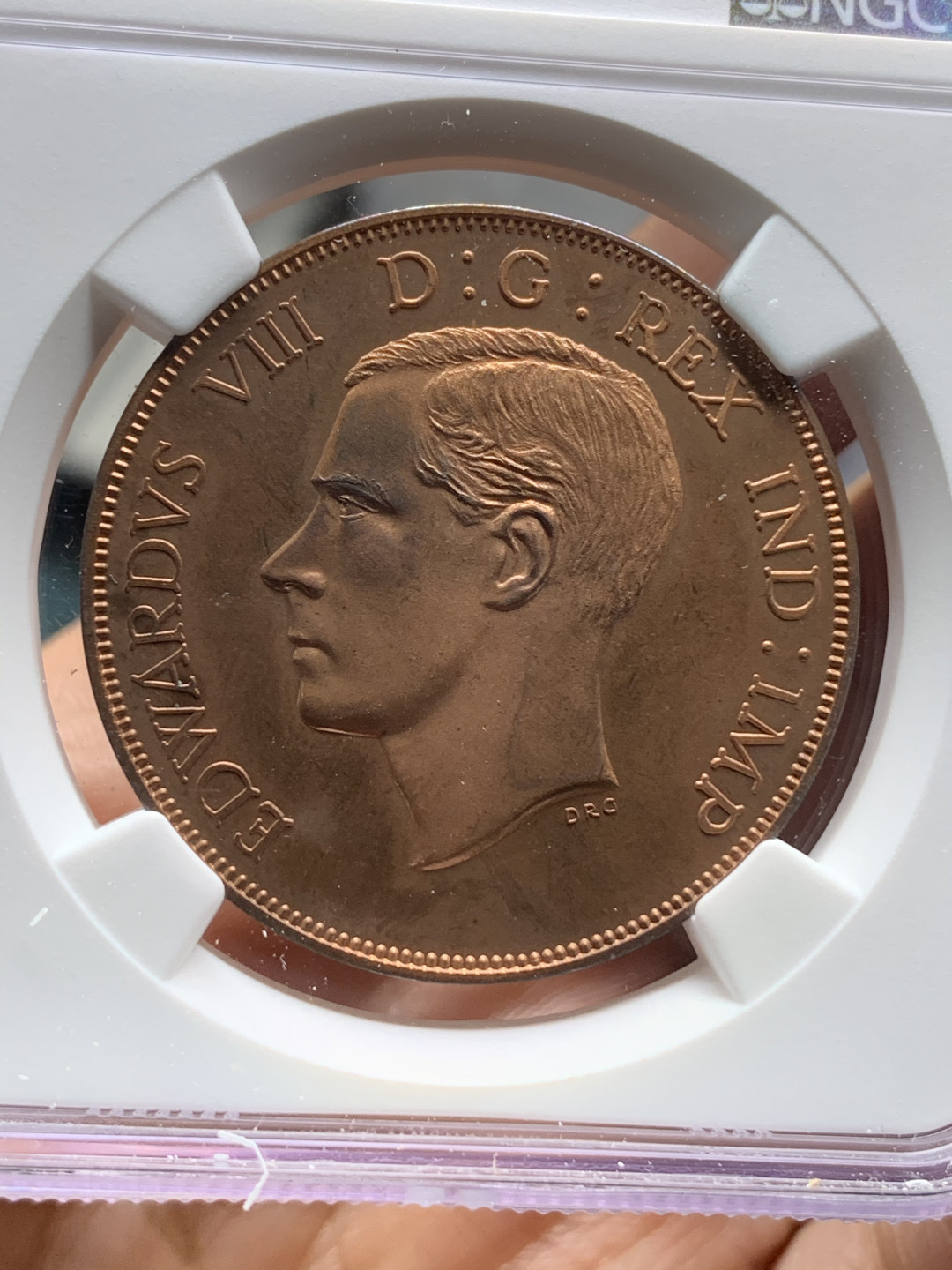 《竞宝斋》钱币微拍-第21场-本周日，周一2场连拍（全场顺丰包邮） NGC-PF66RBCAMEO  1937（2000）后铸爱八加拿大铜币