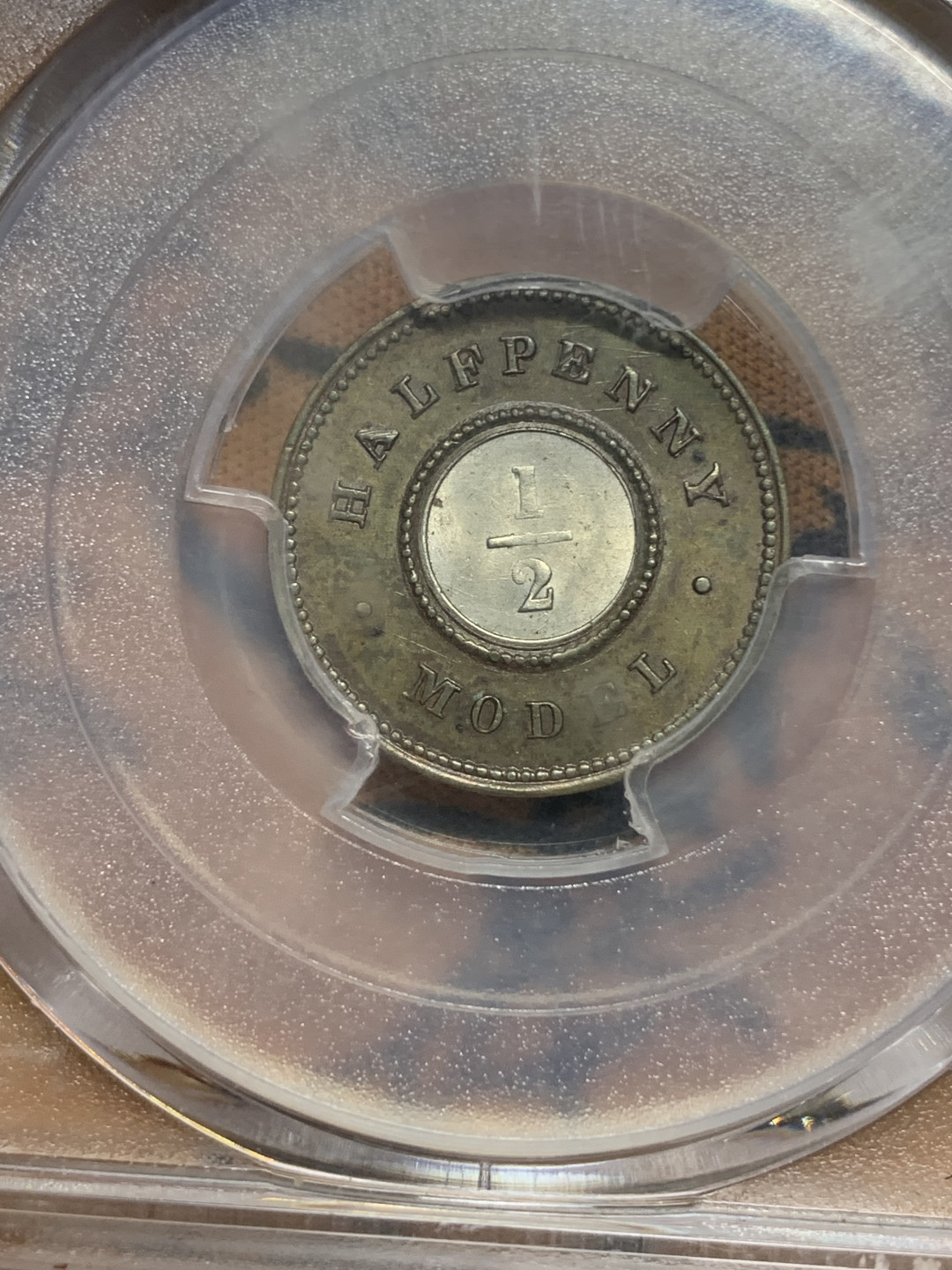 《竞宝斋》钱币微拍-第21场-本周日，周一2场连拍（全场顺丰包邮） PGCS MS63 英国1844年  双色 1/2便士 样币 高分难得