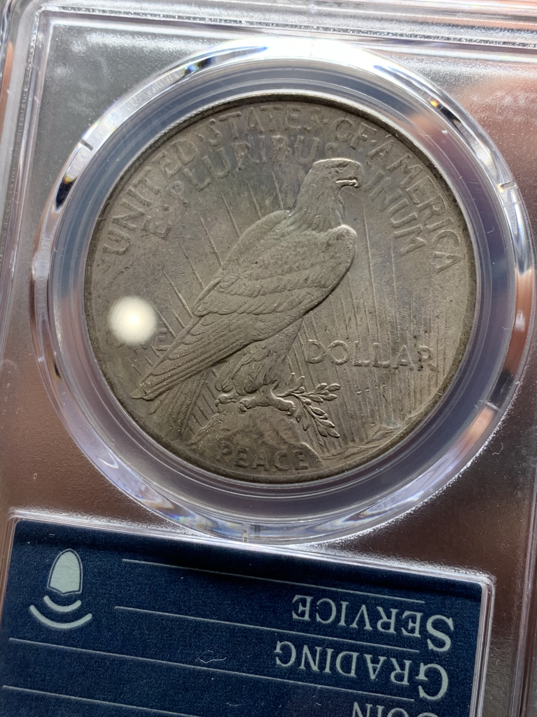 《竞宝斋》钱币微拍-第21场-本周日，周一2场连拍（全场顺丰包邮） PCGS-MS63 美国 1924年 和平币 35周年盒 彩浆