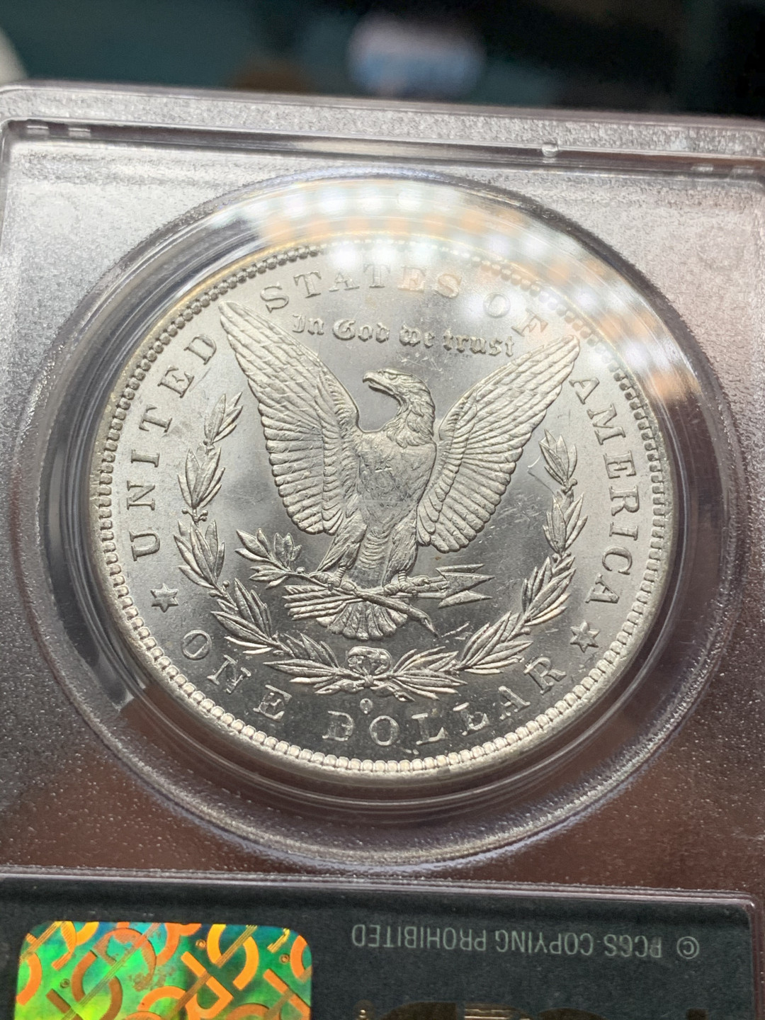 《竞宝斋》钱币微拍-第21场-本周日，周一2场连拍（全场顺丰包邮） PCGS-MS65 美国 1883年 新奥尔良厂 摩根币 老绿盒+CAC