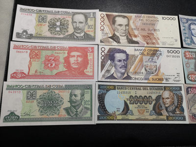 《外钞收藏家》第一百五十五期拍卖 双连拍第二场（本期59件）） - 古巴、厄瓜多尔、牙买加、多巴哥 每国三张小套 全新UNC