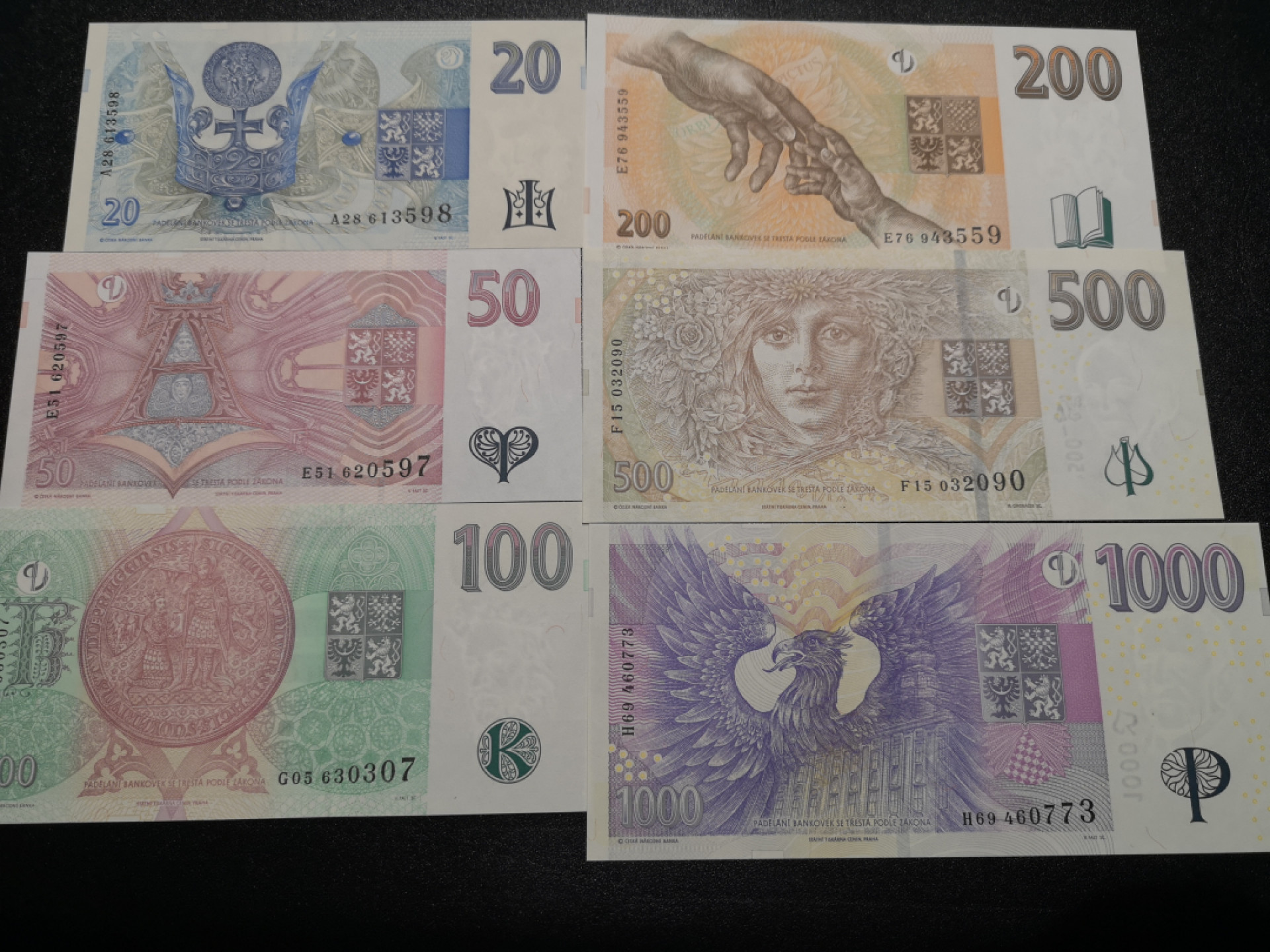 《外钞收藏家》第一百五十五期拍卖 双连拍第二场（本期59件）） 捷克一套6张 全新UNC