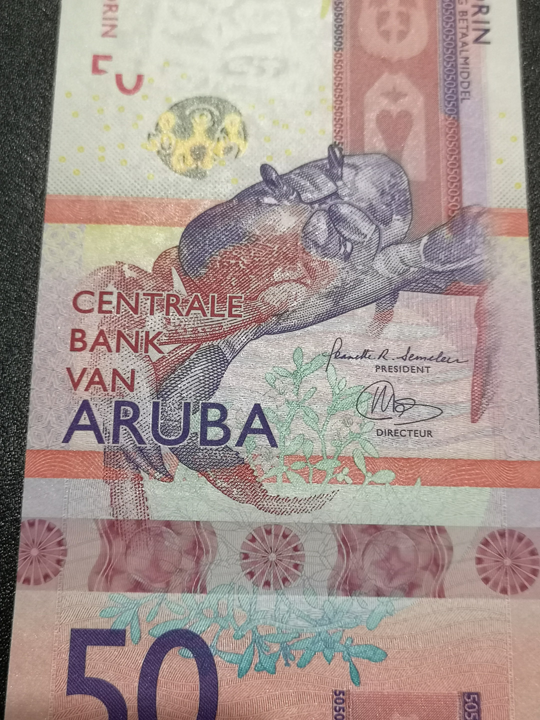 《外钞收藏家》第一百五十五期拍卖 双连拍第二场（本期59件）） 阿鲁巴50  全新UNC A冠无47