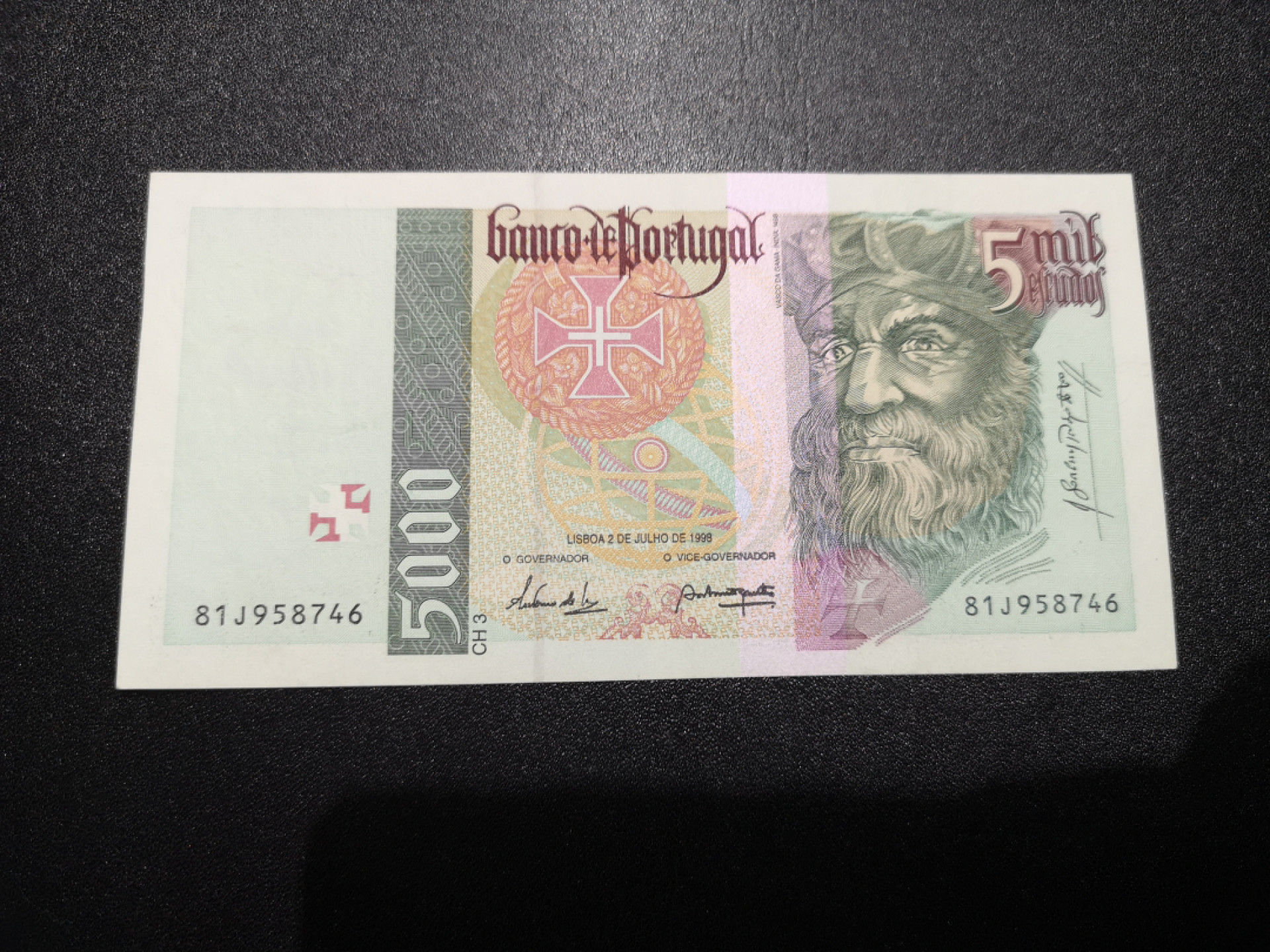 《外钞收藏家》第一百五十五期拍卖 双连拍第二场（本期59件）） 1998年葡萄牙5000 近全新