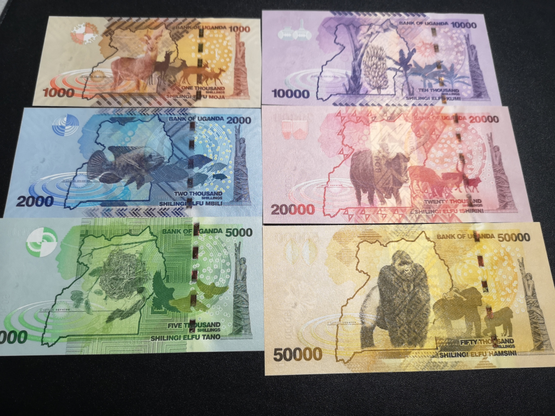 《外钞收藏家》第一百五十五期拍卖 双连拍第二场（本期59件）） 乌干达一套6张 全新UNC