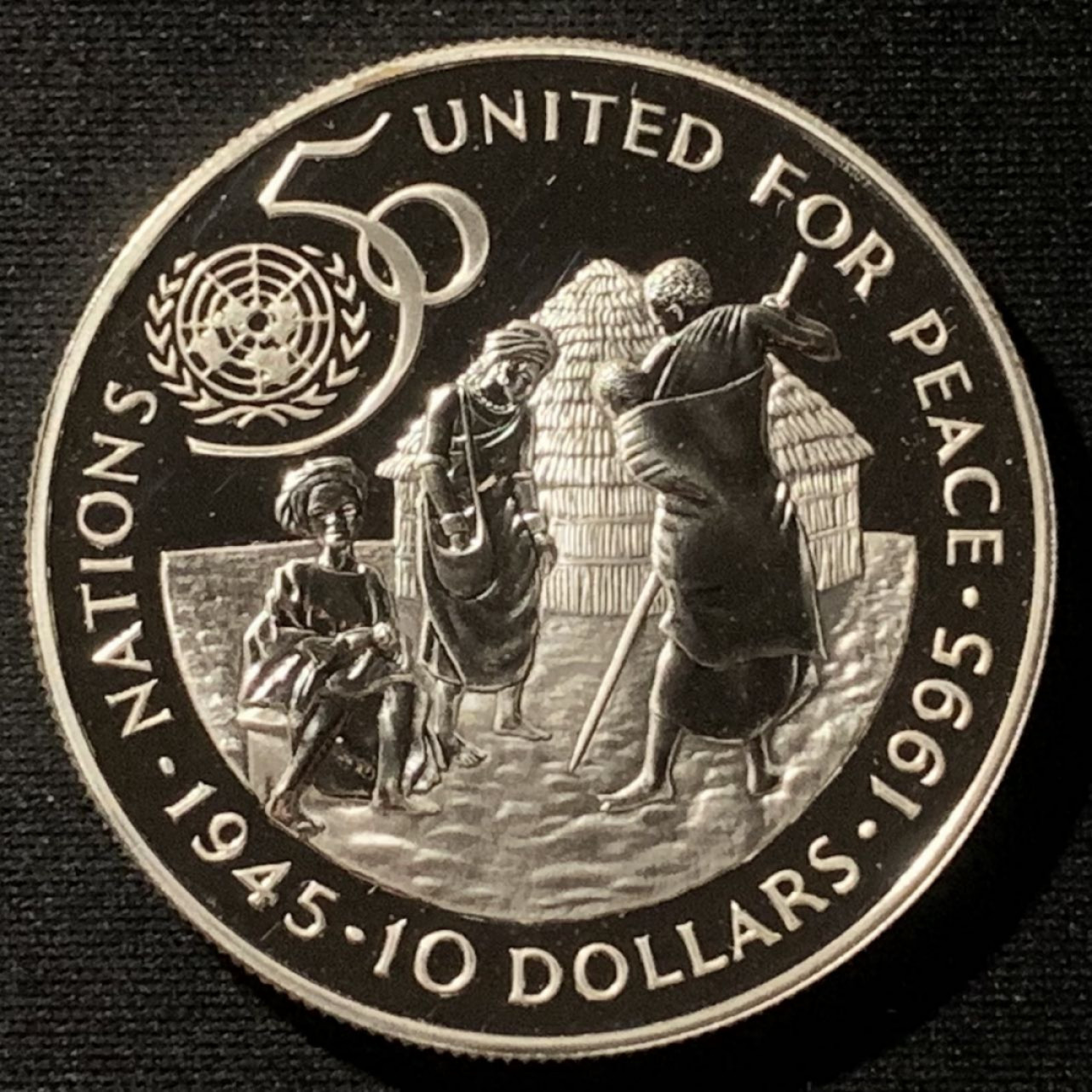 紫瑗钱币——第158期拍卖 纳米比亚 1995年 联合国成立50周年 10元 28.28克 0.925银 精制