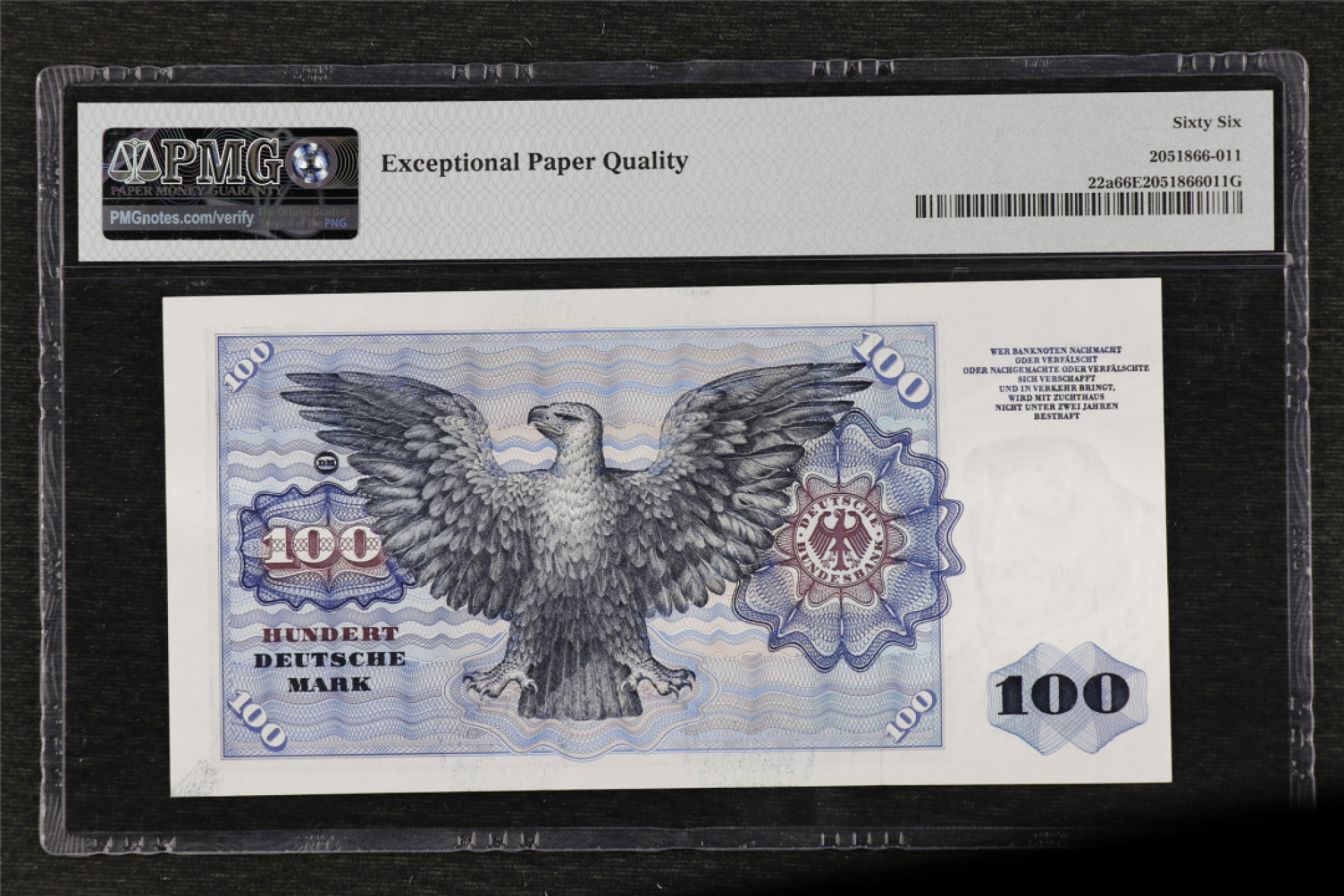 亘邦集藏 第96期（共83项） 1960年 德国 100马克 PMG 66EPQ 2549661