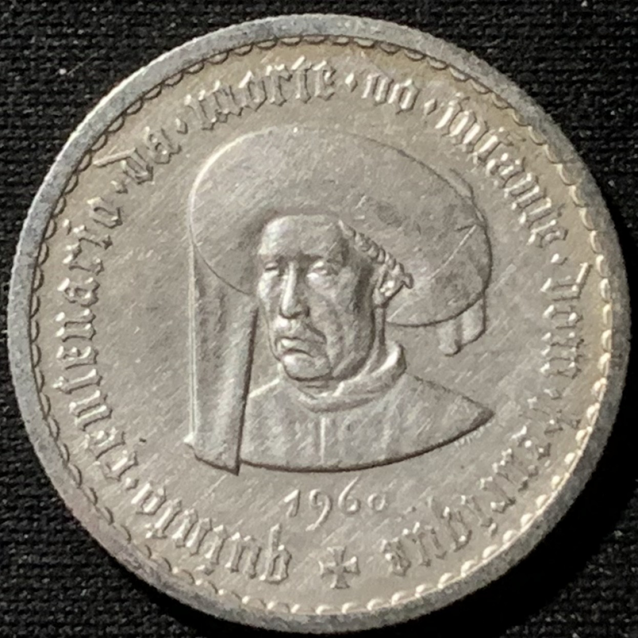 紫瑗钱币——第158期拍卖 葡萄牙 1960年 亨利王子500周年 5埃斯库多 7克 0.8银