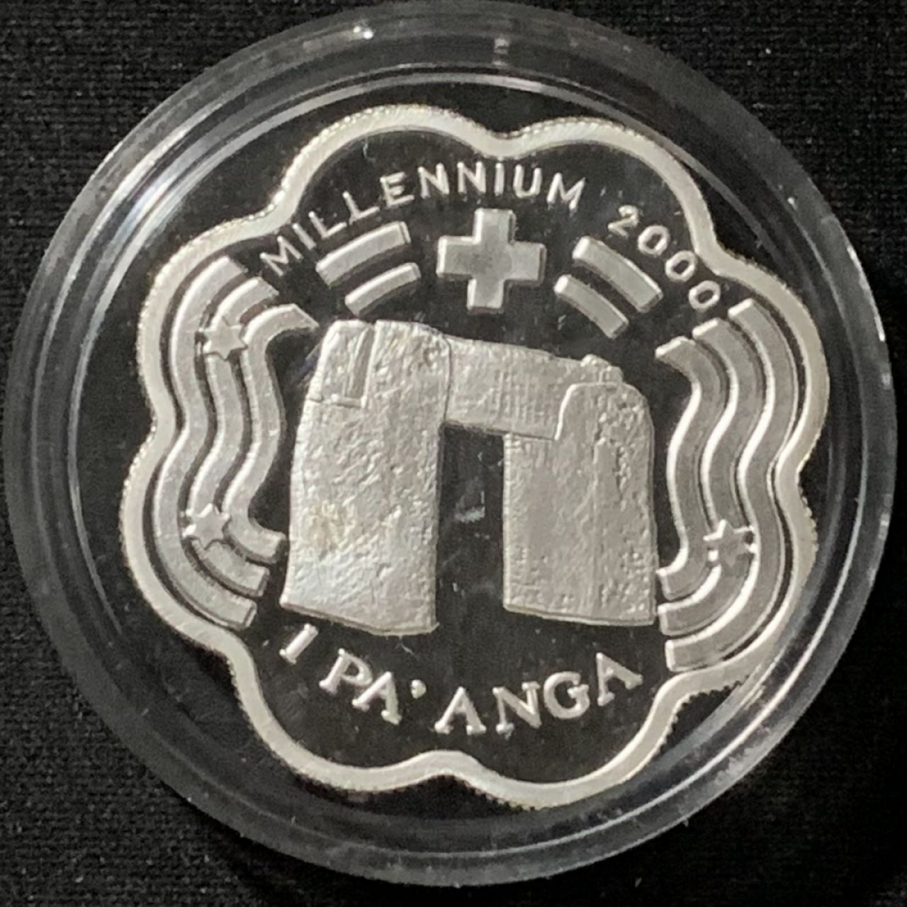 紫瑗钱币——第158期拍卖 汤加 1999年 千禧年纪念 1潘加 31.1克 0.925银 精制 异形币