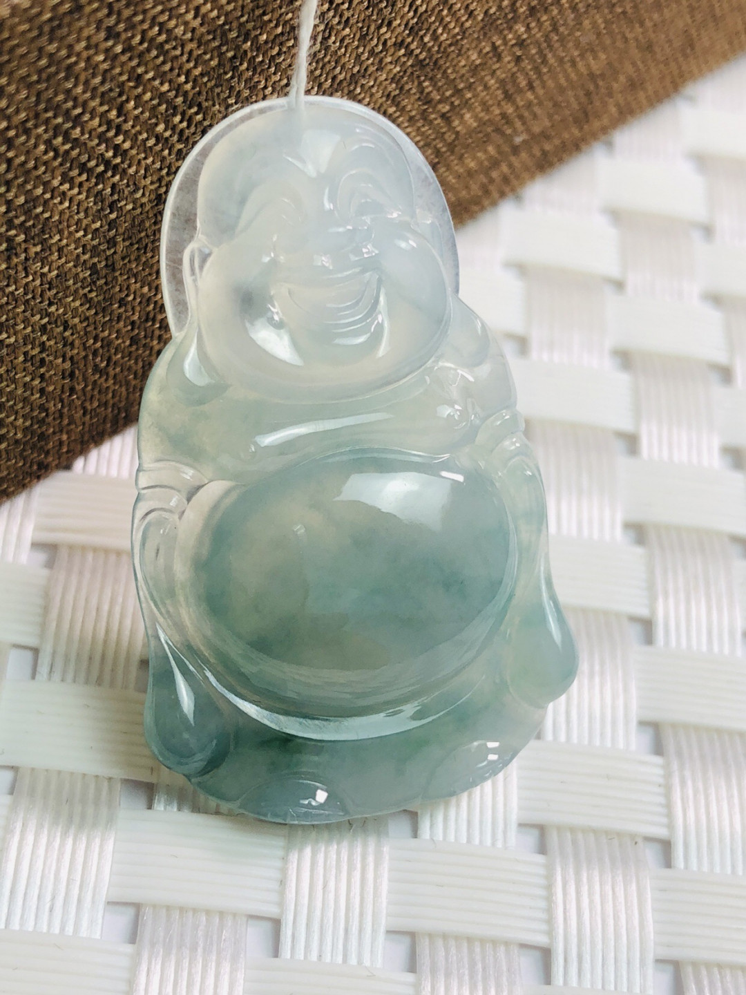 精品评级币，精品翡翠 天然翡翠糯冰种飘花立佛吊坠