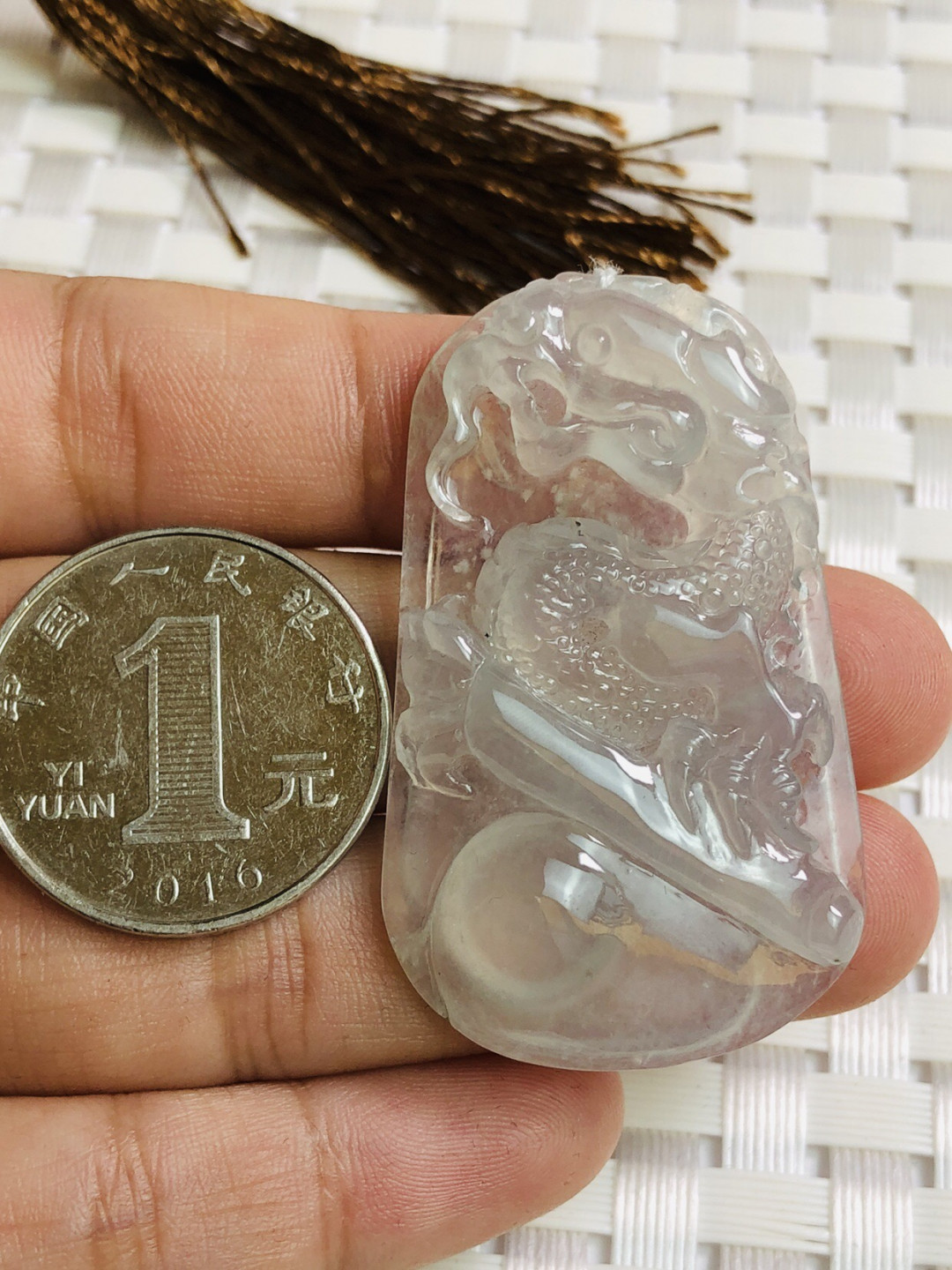 精品评级币，精品翡翠 天然翡翠冰种龙牌吊坠带证书