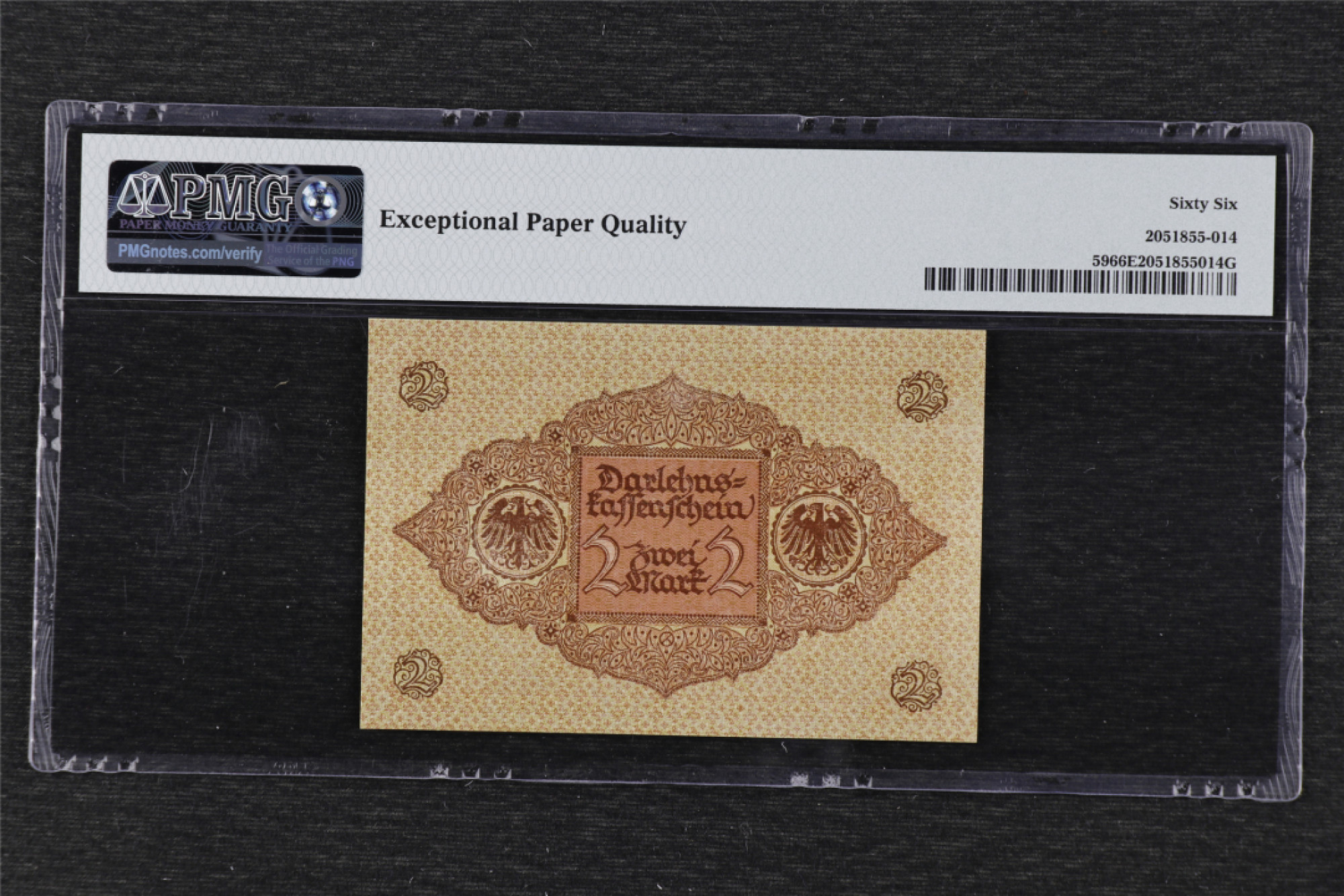 亘邦集藏 第96期（共83项） 1920年 德国2马克 PMG 66EPQ  1029065