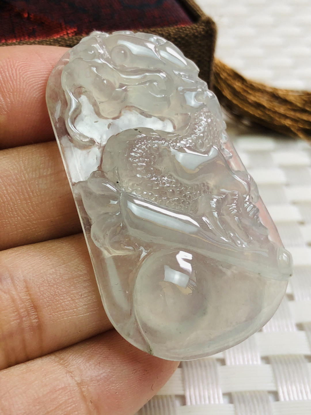 精品评级币，精品翡翠 天然翡翠冰种龙牌吊坠带证书