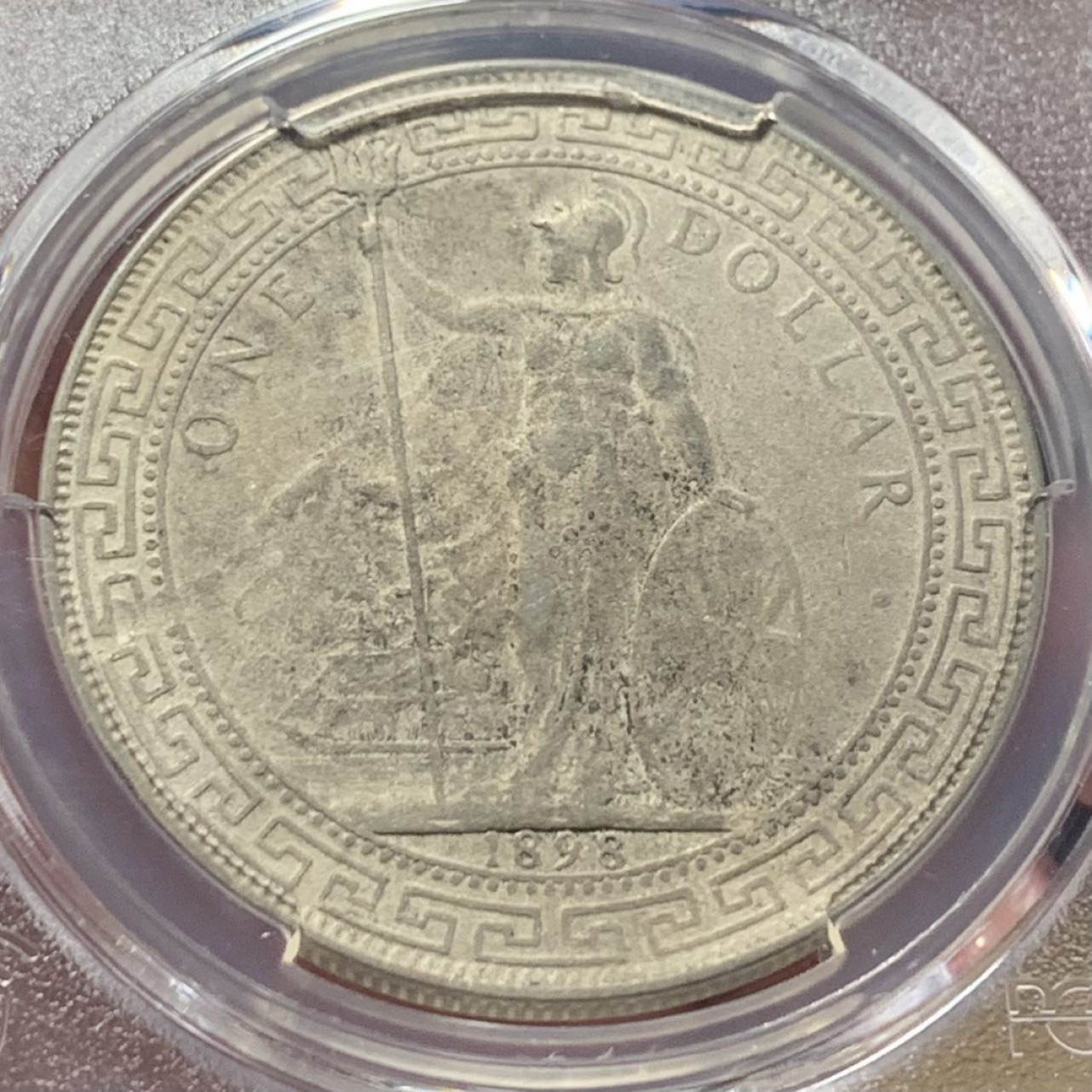 紫瑗钱币——第158期拍卖 英国 1898年 B版 站洋 贸易银元 壹圆 银币 PCGS VF Detail