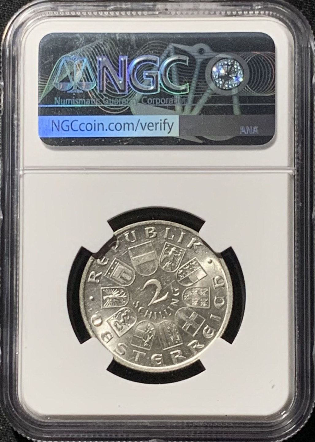 紫瑗钱币——第158期拍卖 奥地利 1928年 舒伯特 2先令 银币 NGC AU58