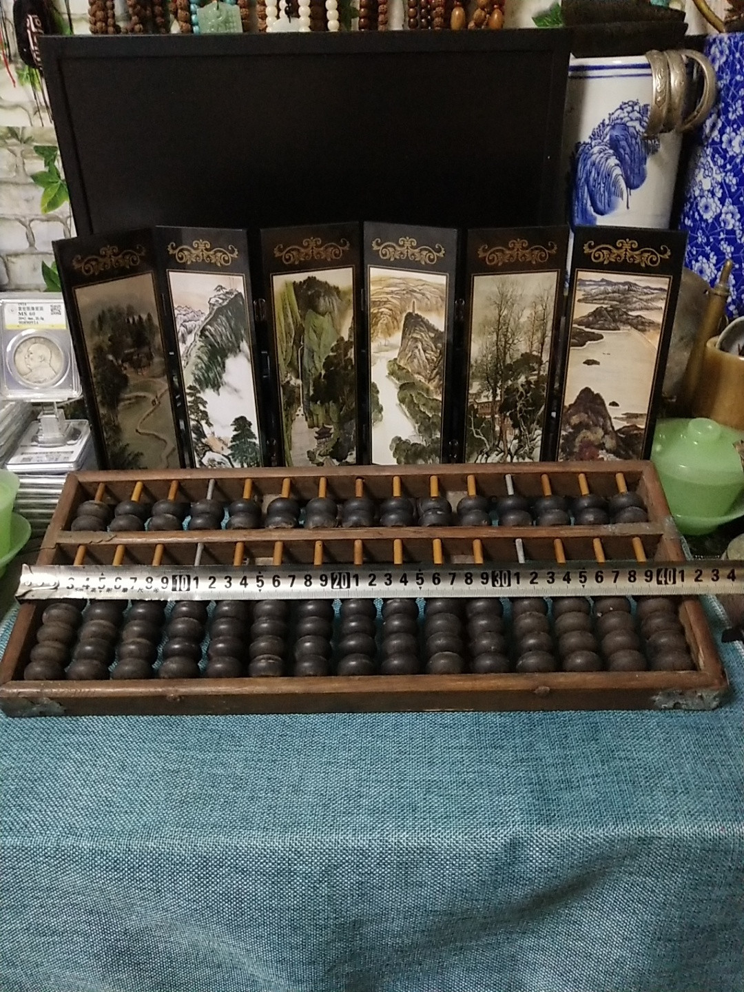 清末民初老算盘一个，木质不了解，全品细节品相如图所示，一物一图按图发货，保真包老假一赔十，售出非假不退不换！