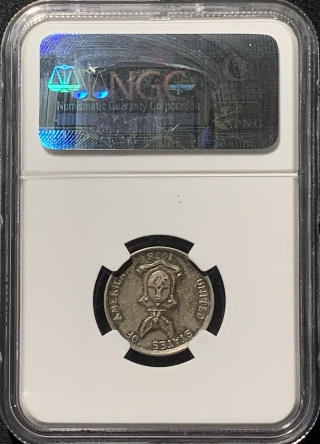 紫瑗钱币——第158期拍卖 美属菲律宾 1938年 火山与女神 20分 银币 NGC AU58