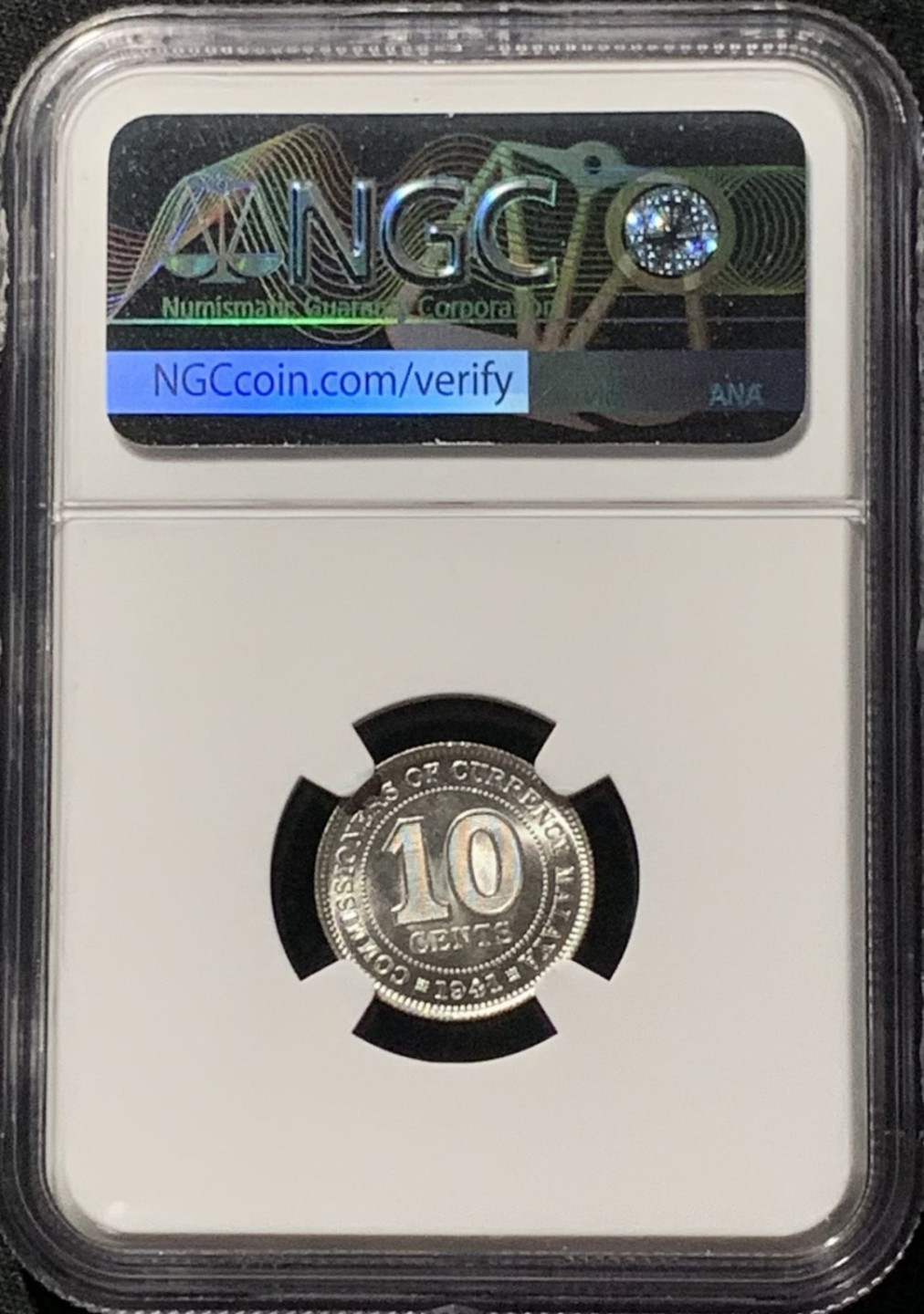 紫瑗钱币——第158期拍卖 马来亚 1941年 乔治六世 10分 银币 NGC MS63