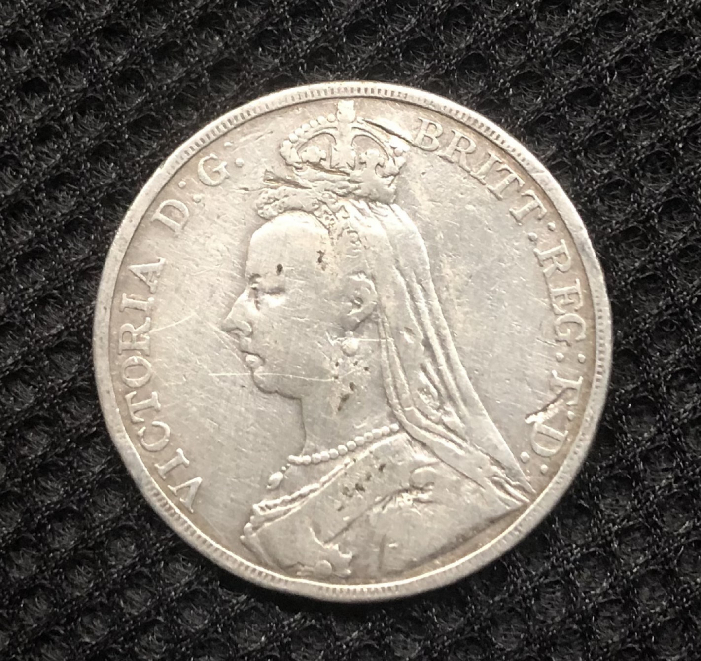 【保诚微拍】第4拍 世界钱币拍卖，88拍！ 英国 维多利亚女王 1891年 克朗 马剑 大银币-8