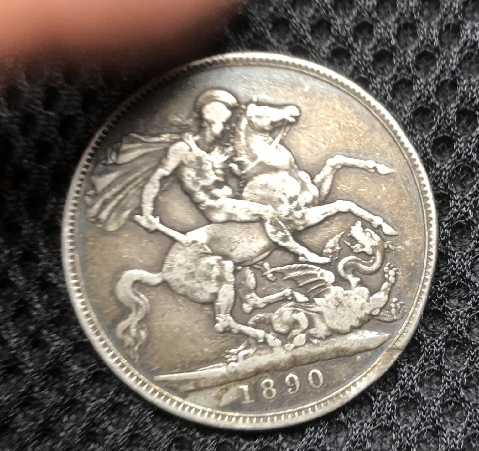 【保诚微拍】第4拍 世界钱币拍卖，88拍！ 英国 维多利亚女王 1889年 克朗 马剑 大银币-1