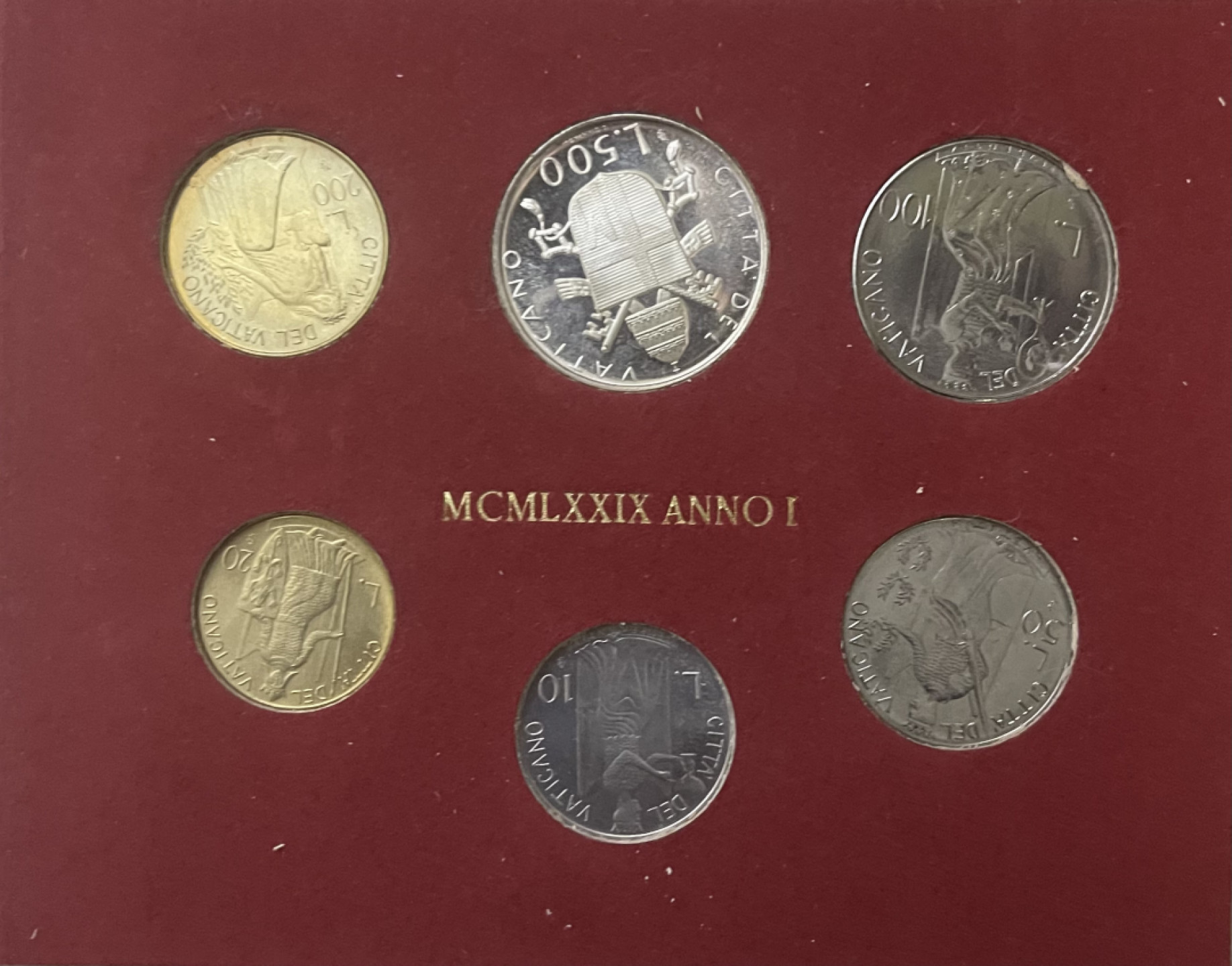 【丑猫1226】今晚7点整，全自动快拍。 梵蒂冈1979年官方套币(500银币PL)