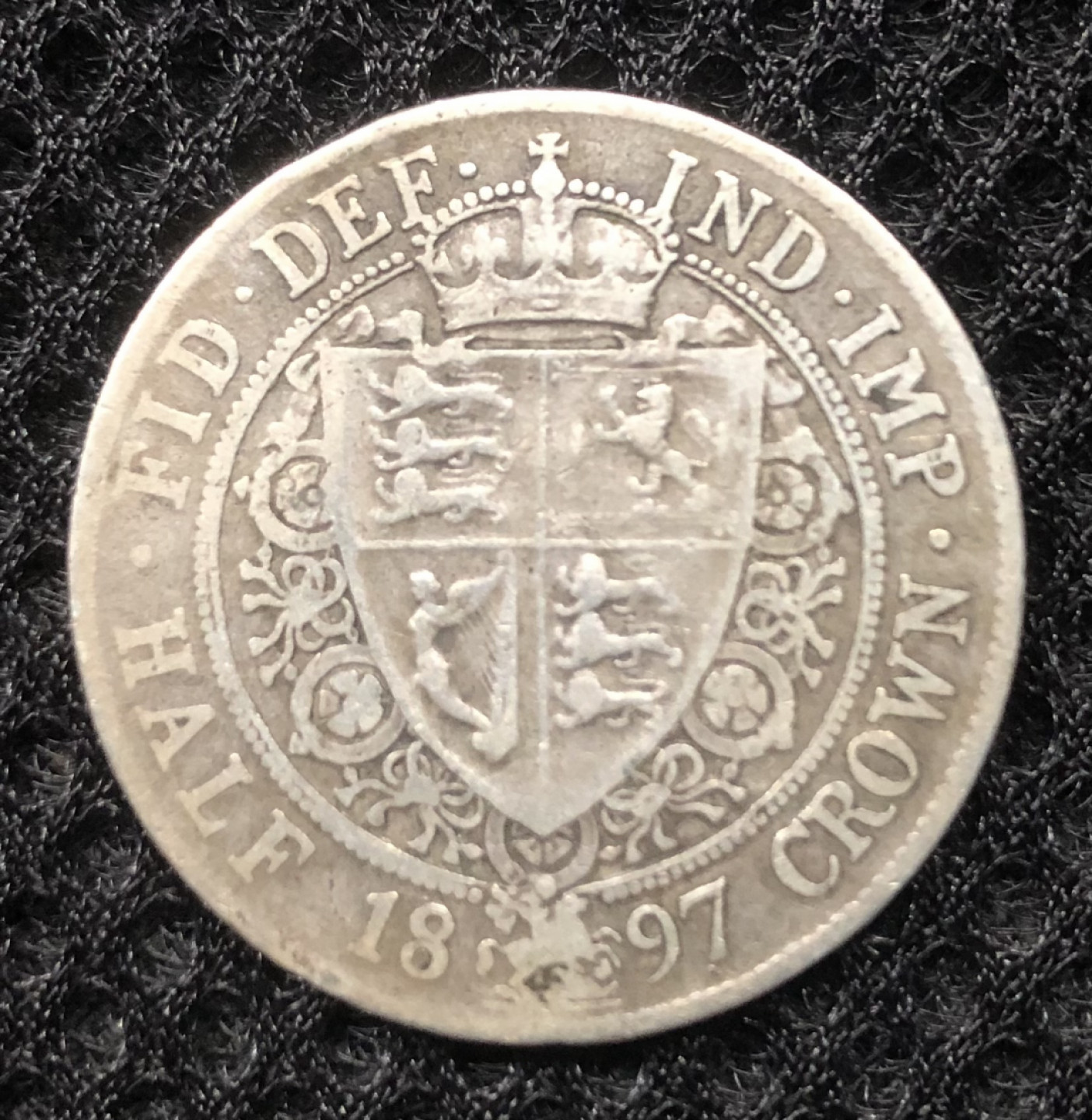 【保诚微拍】第4拍 世界钱币拍卖，88拍！ 英国 维多利亚 1897年 披纱头像 半克朗 银币 （14克 0.925银）