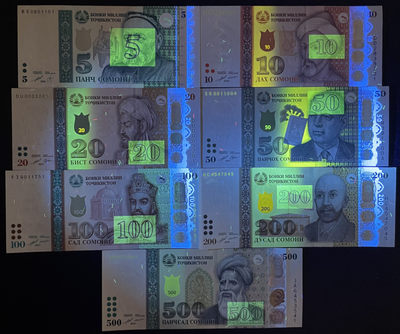 小福收藏团购第58期 塔吉克斯坦 1999-2021年 5 10 20 50 100 200 500索莫尼 亚洲精美纸币