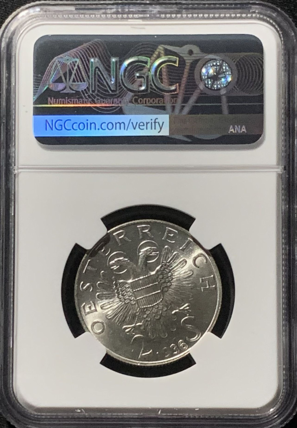 紫瑗钱币——第159期拍卖 奥地利 1936年 萨沃伊王子 2先令 银币 NGC UNC Detail