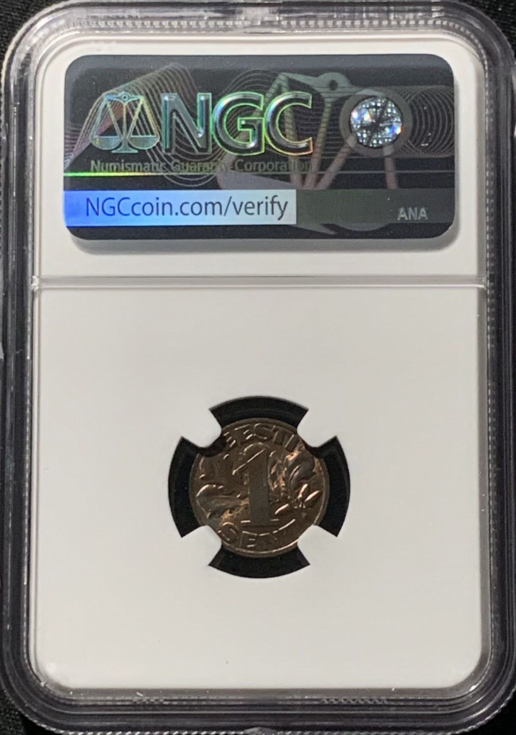 紫瑗钱币——第159期拍卖 爱沙尼亚 1929年 1生丁 铜币 NGC MS62 RB