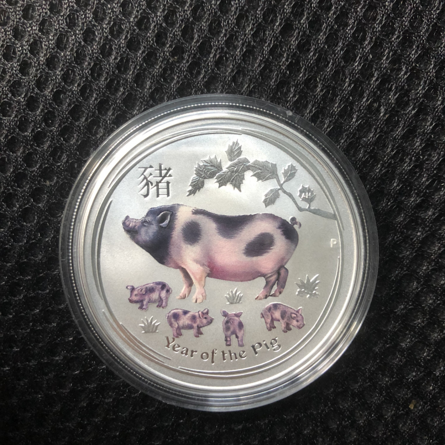 【保诚微拍】第4拍 世界钱币拍卖，88拍！ 【投资银币】 澳大利亚   2019年 彩色 生肖 猪年 1盎司 银币（31.1克 0.999银）