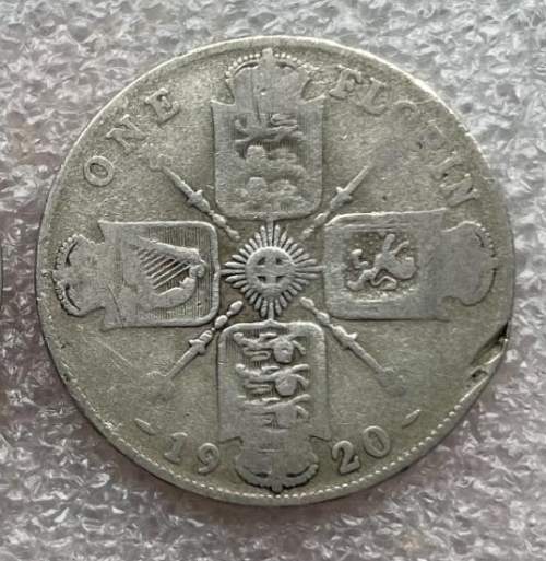 【保诚微拍】第4拍 世界钱币拍卖，88拍！ 英国 乔治五世 1920年 弗洛林 银币（11.2克 0.5银）