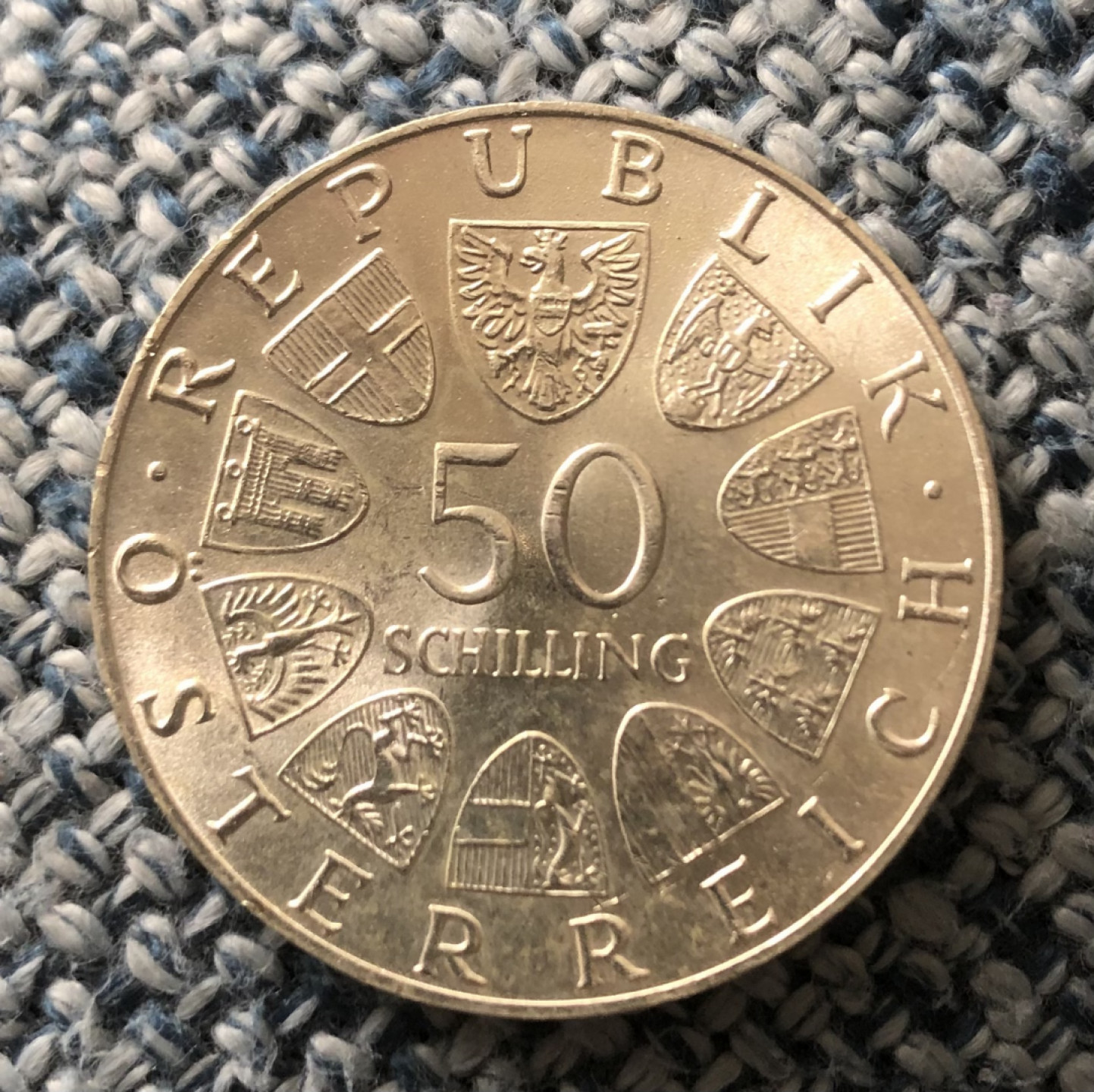 【保诚微拍】第4拍 世界钱币拍卖，88拍！ 奥地利 1974年 广播系统成立50周年 20先令 20克 0.64银